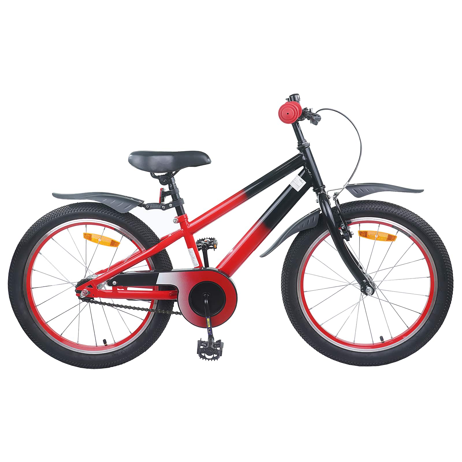 Kinderfahrrad 20 Zoll für 6-11 Jahre alt Rot und Schwarz
