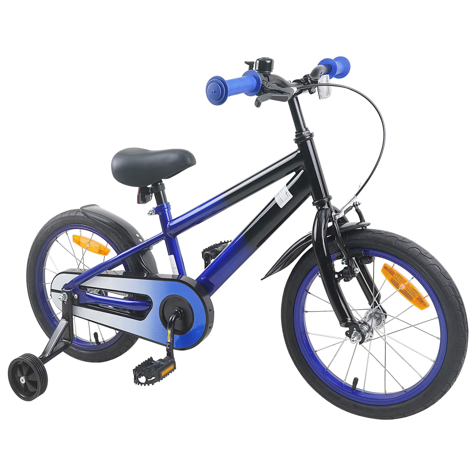 Kinderfahrrad 16 Zoll für 4-6 Jahre alt Blau Schwarz