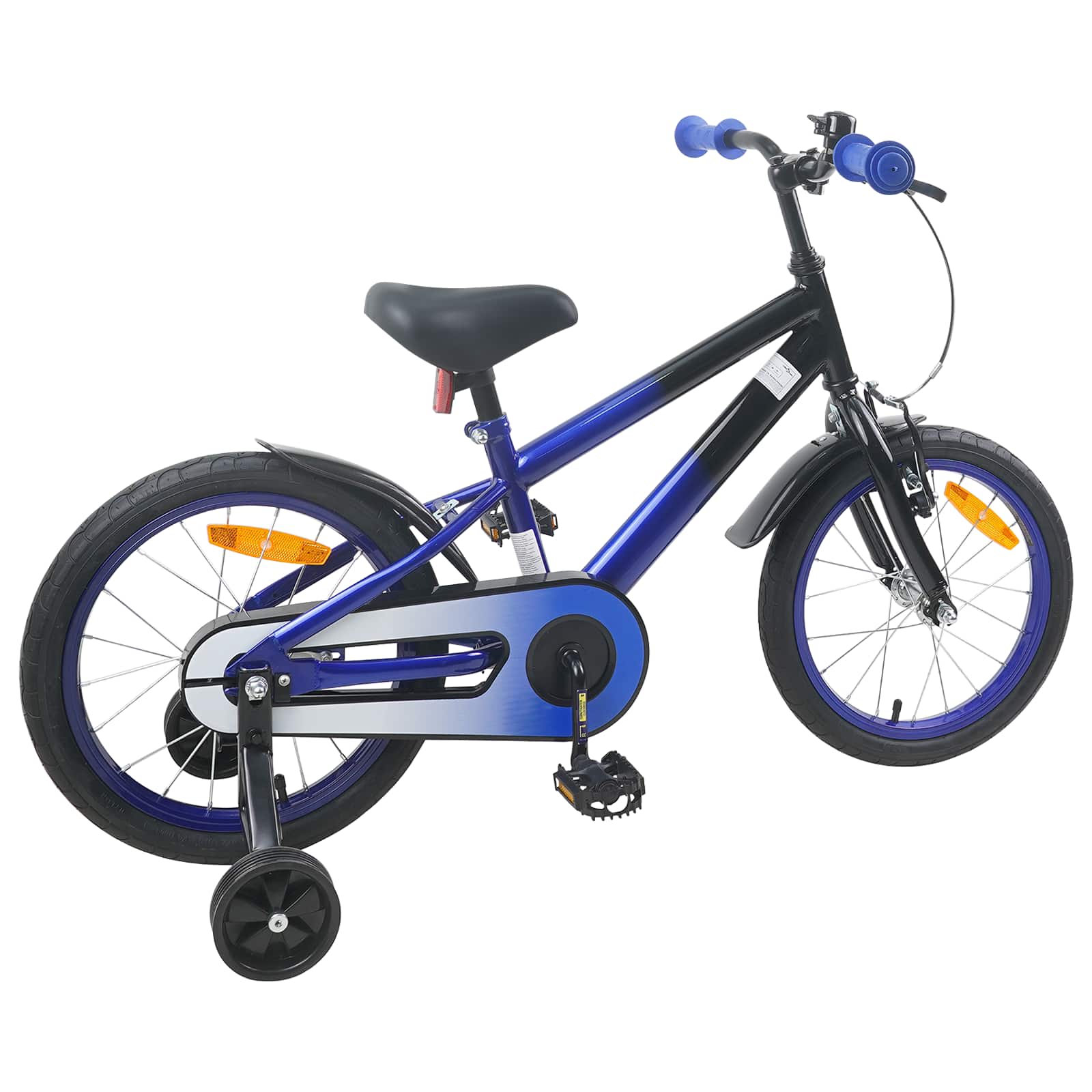 Kinderfahrrad 16 Zoll für 4-6 Jahre alt Blau Schwarz