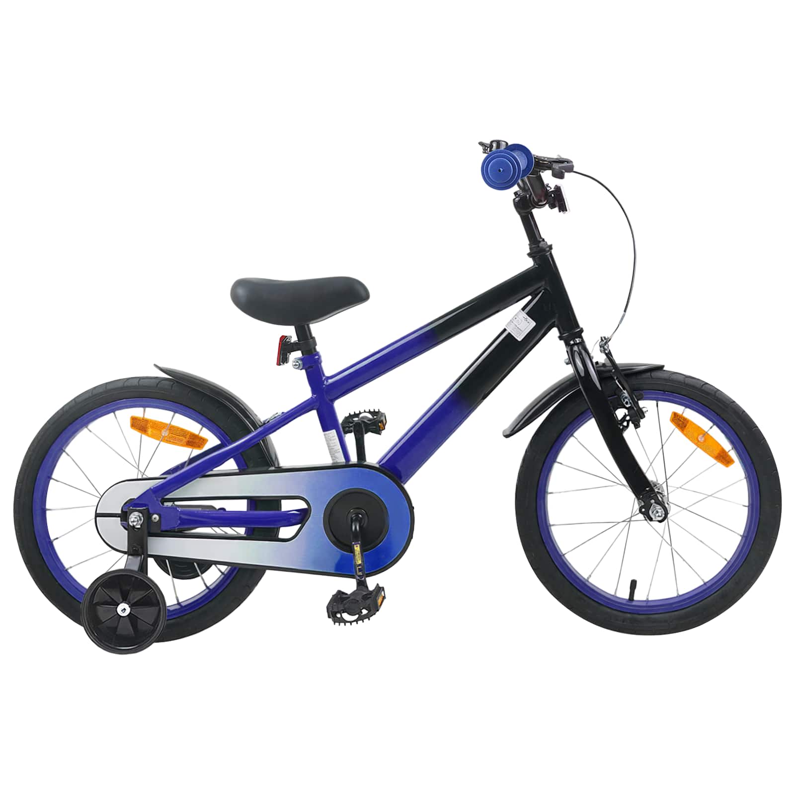 Kinderfahrrad 16 Zoll für 4-6 Jahre alt Blau Schwarz