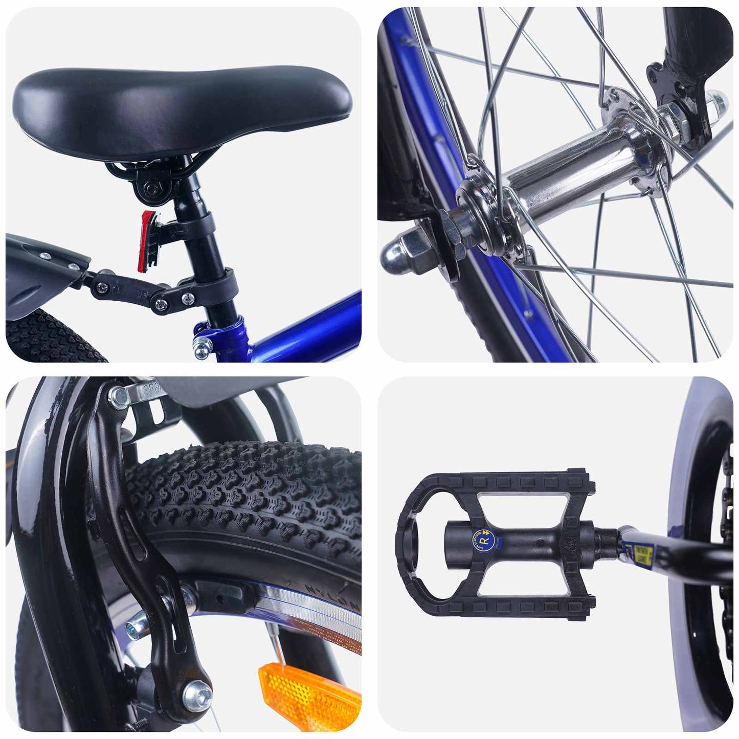 Kinderfahrrad 18 Zoll für 5-7 Jahre alt Blau Schwarz