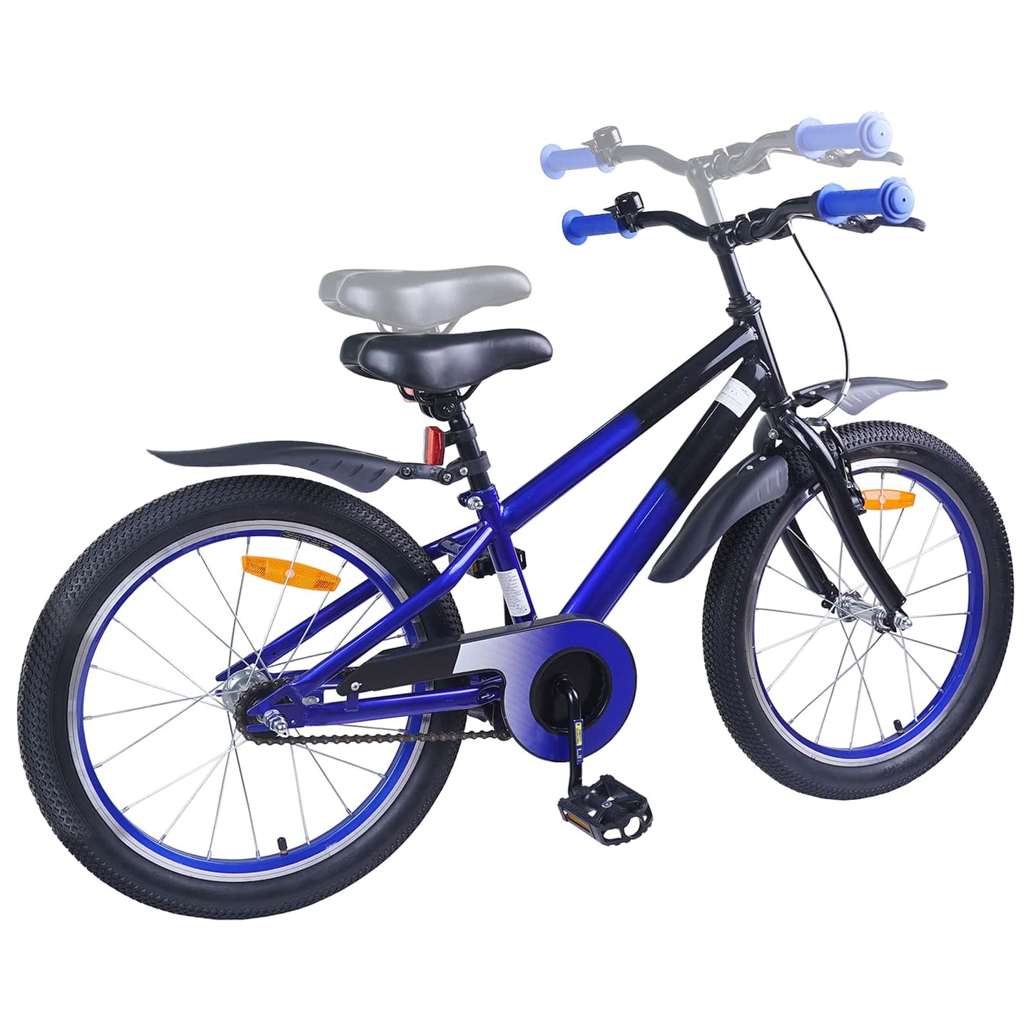 Kinderfahrrad 18 Zoll für 5-7 Jahre alt Blau Schwarz