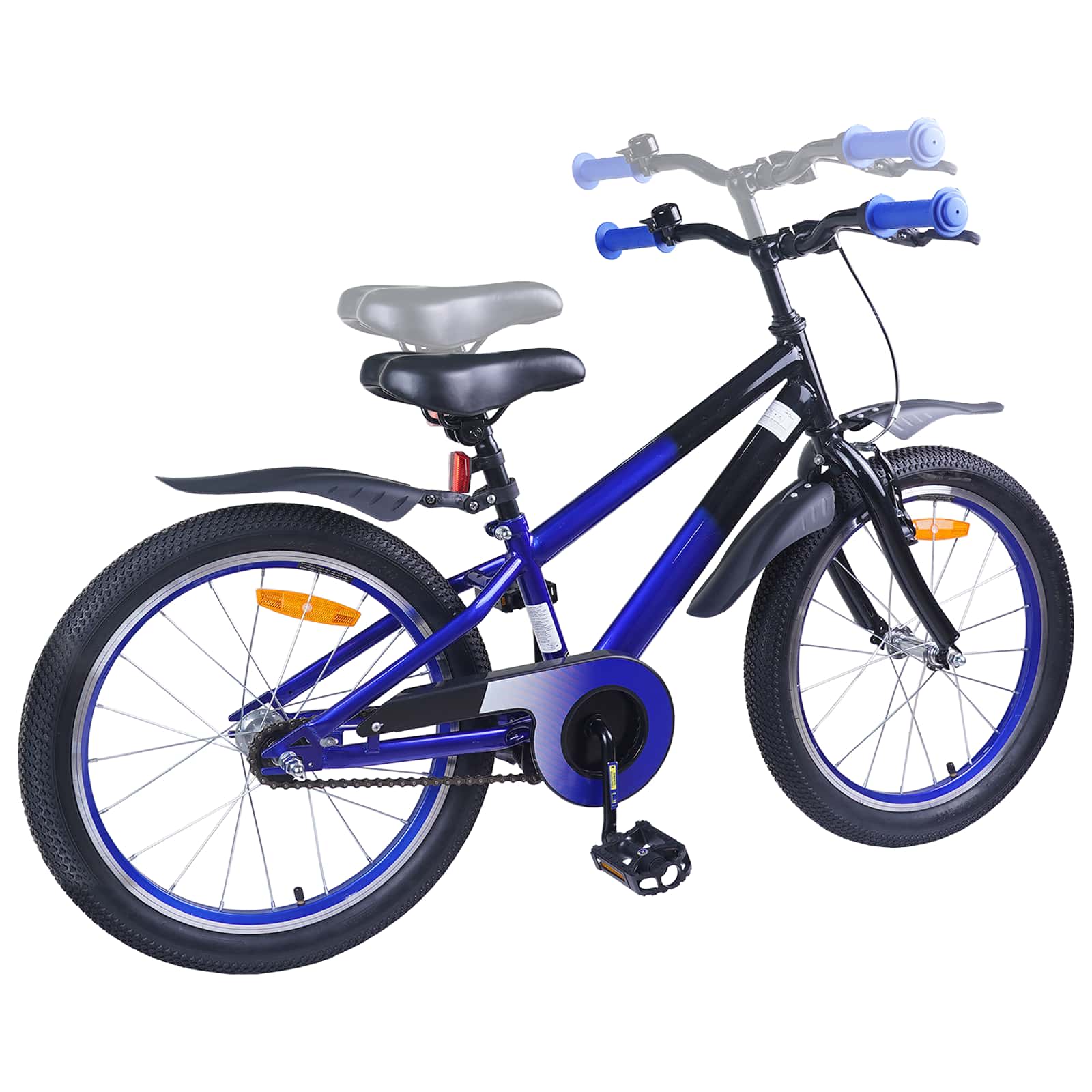 Kinderfahrrad 18 Zoll für 5-7 Jahre alt Blau Schwarz