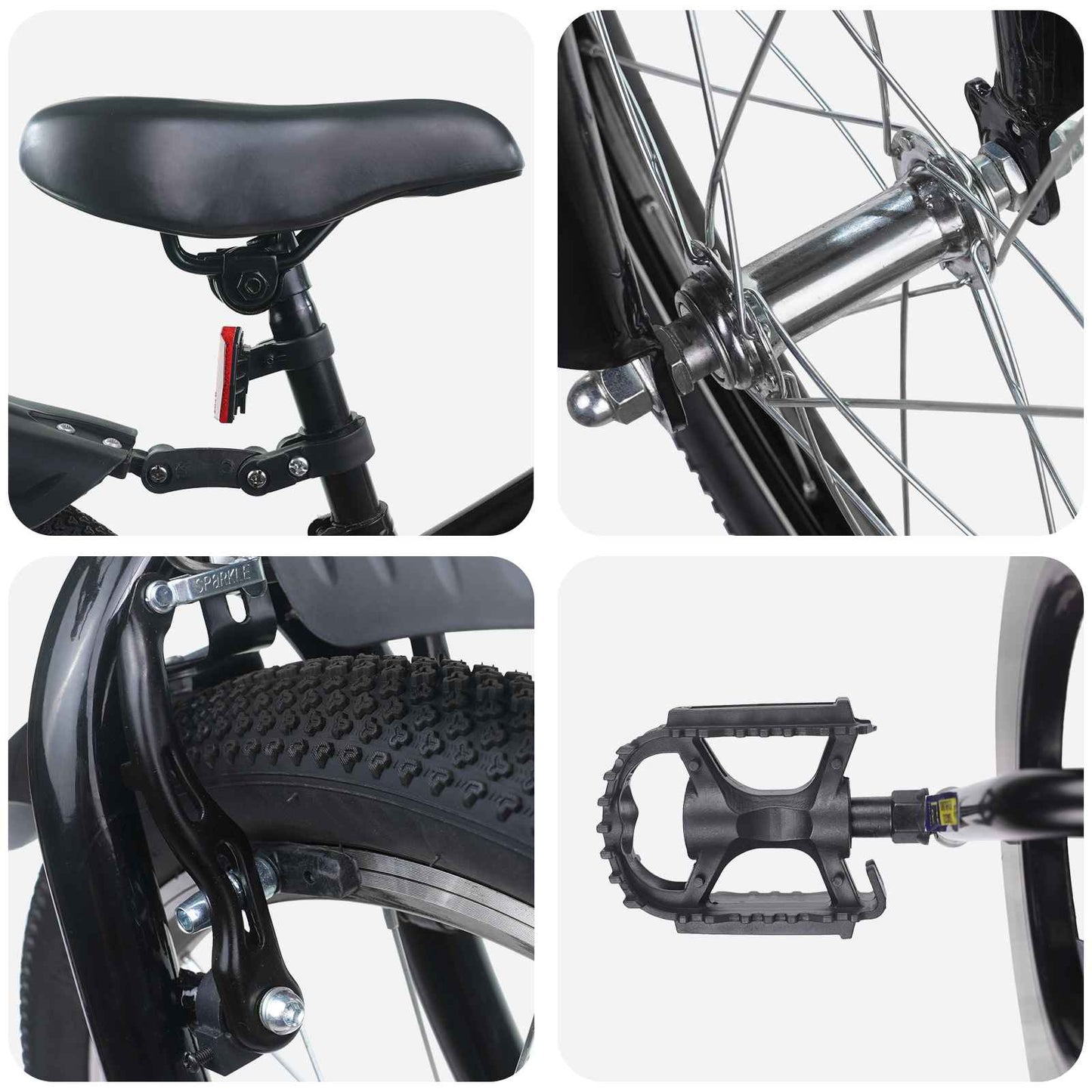 Kinderfahrrad 18 Zoll für 5-7 Jahre alt Schwarz