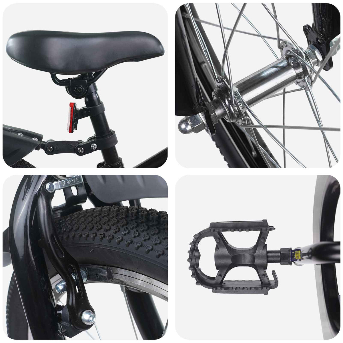 Kinderfahrrad 18 Zoll für 5-7 Jahre alt Schwarz