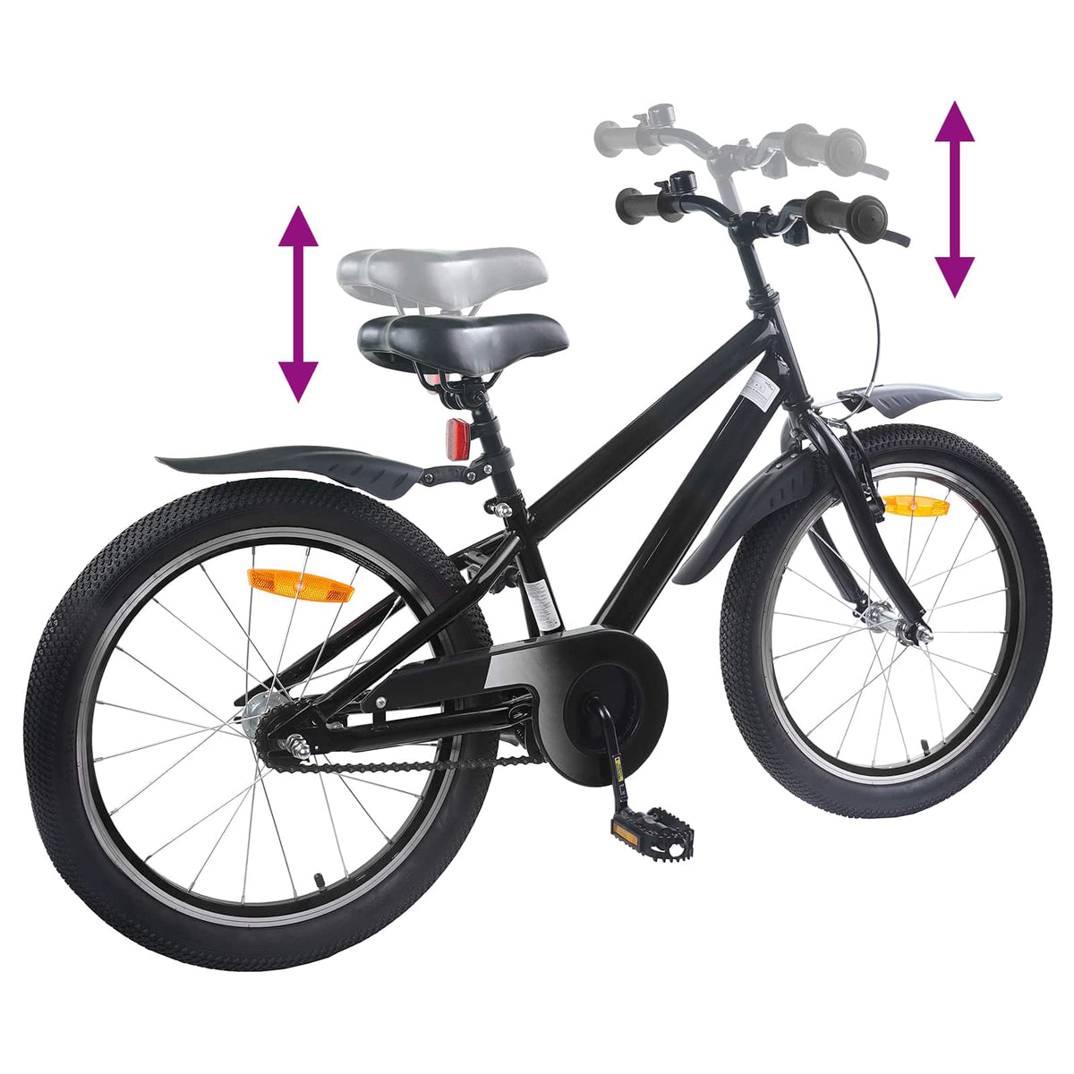 Kinderfahrrad 18 Zoll für 5-7 Jahre alt Schwarz