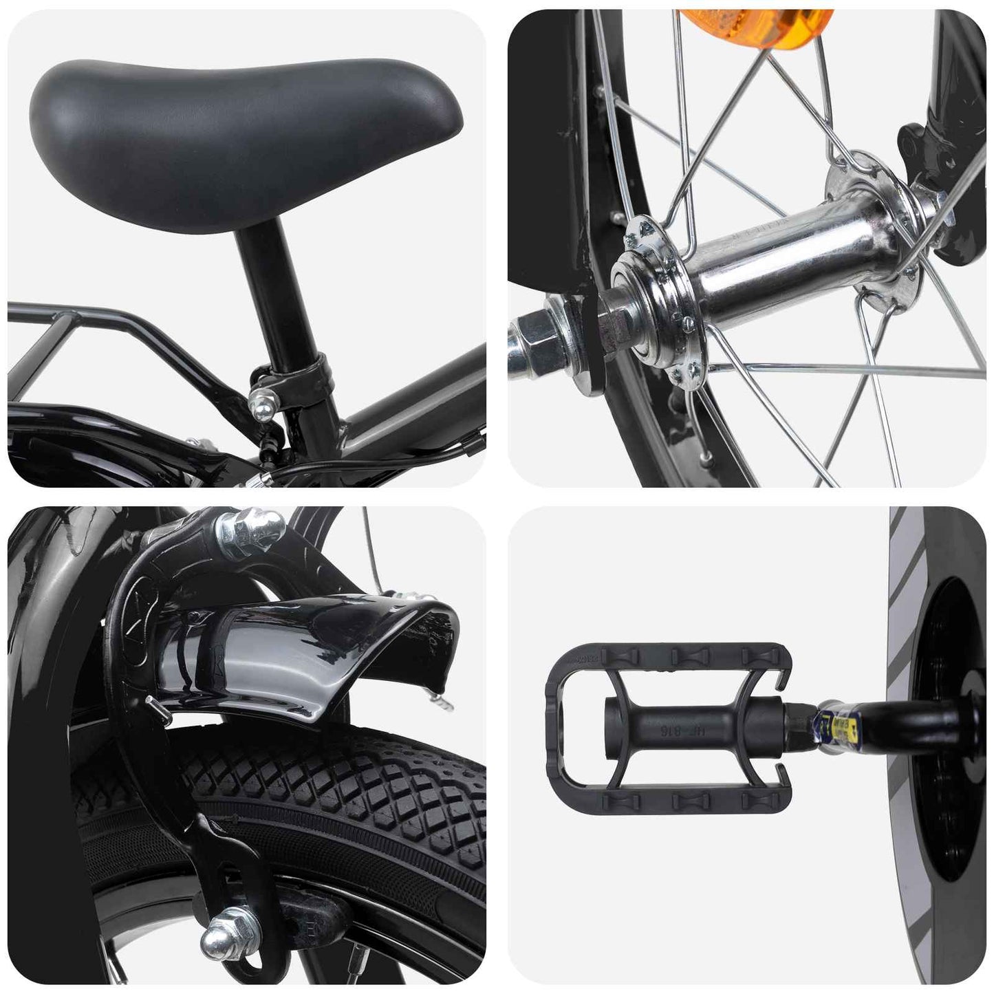 Kinderfahrrad 14 Zoll for 3-5 Years Old Schwarz
