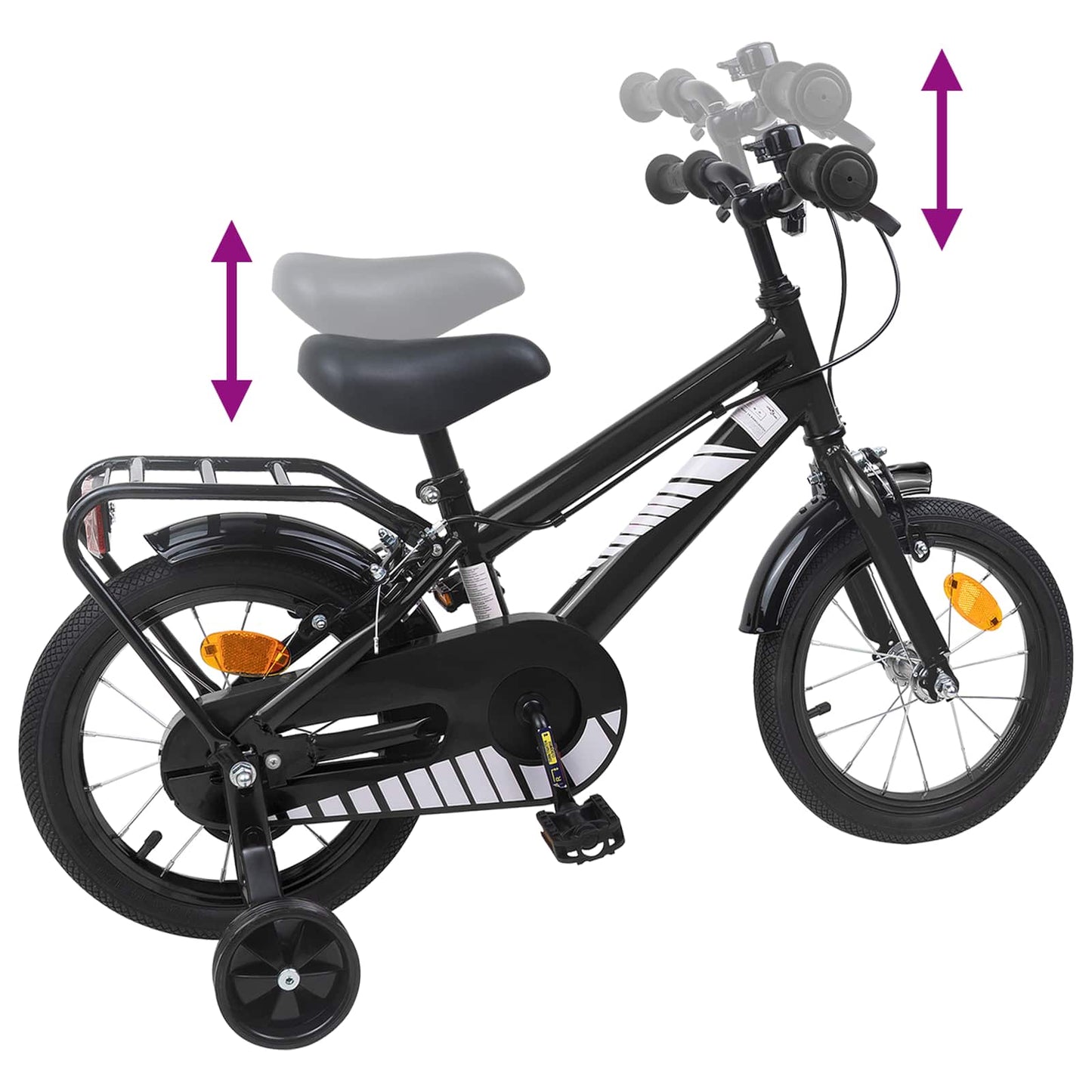 Kinderfahrrad 14 Zoll for 3-5 Years Old Schwarz