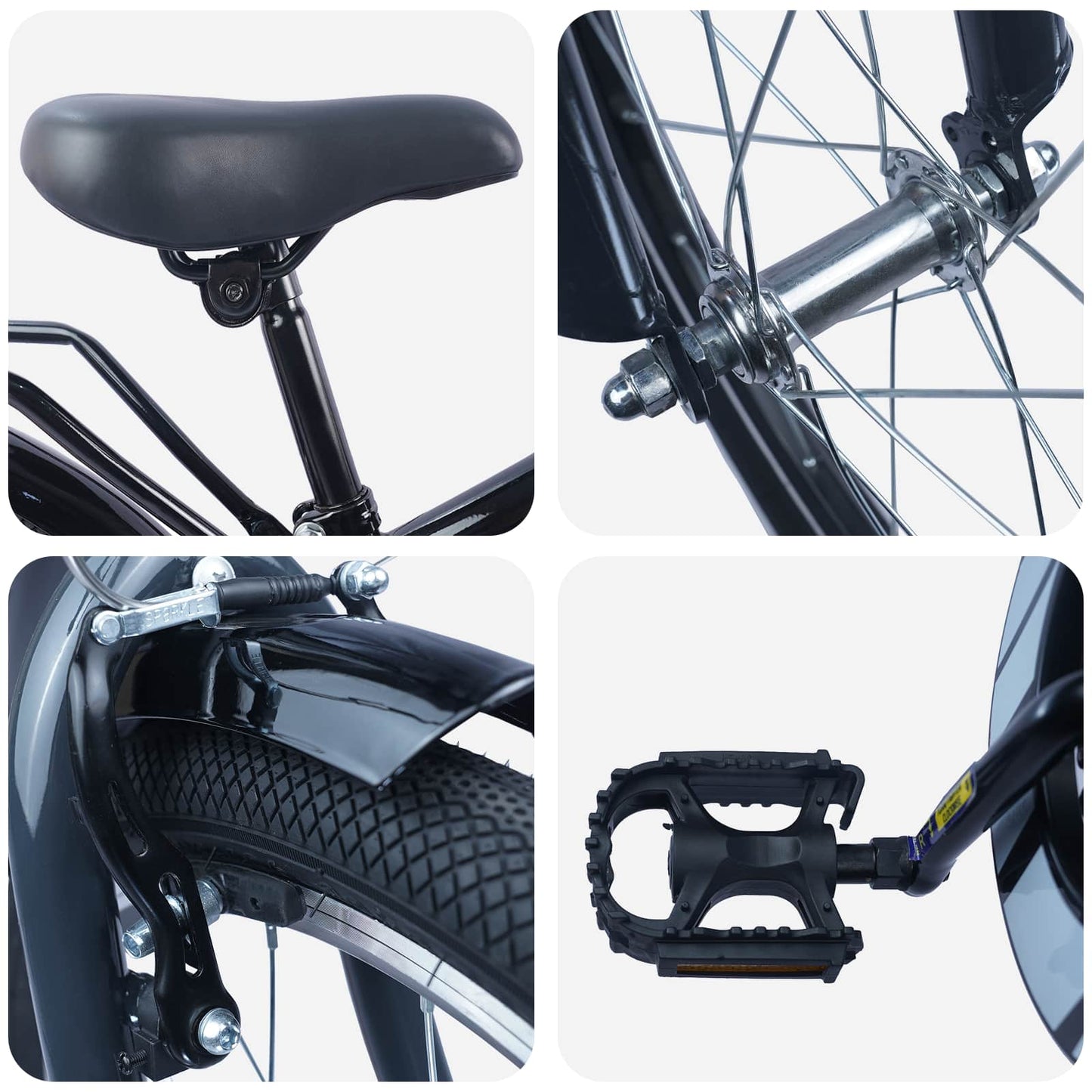 Kinderfahrrad 18 Zoll for 5-7 Years Old Schwarz