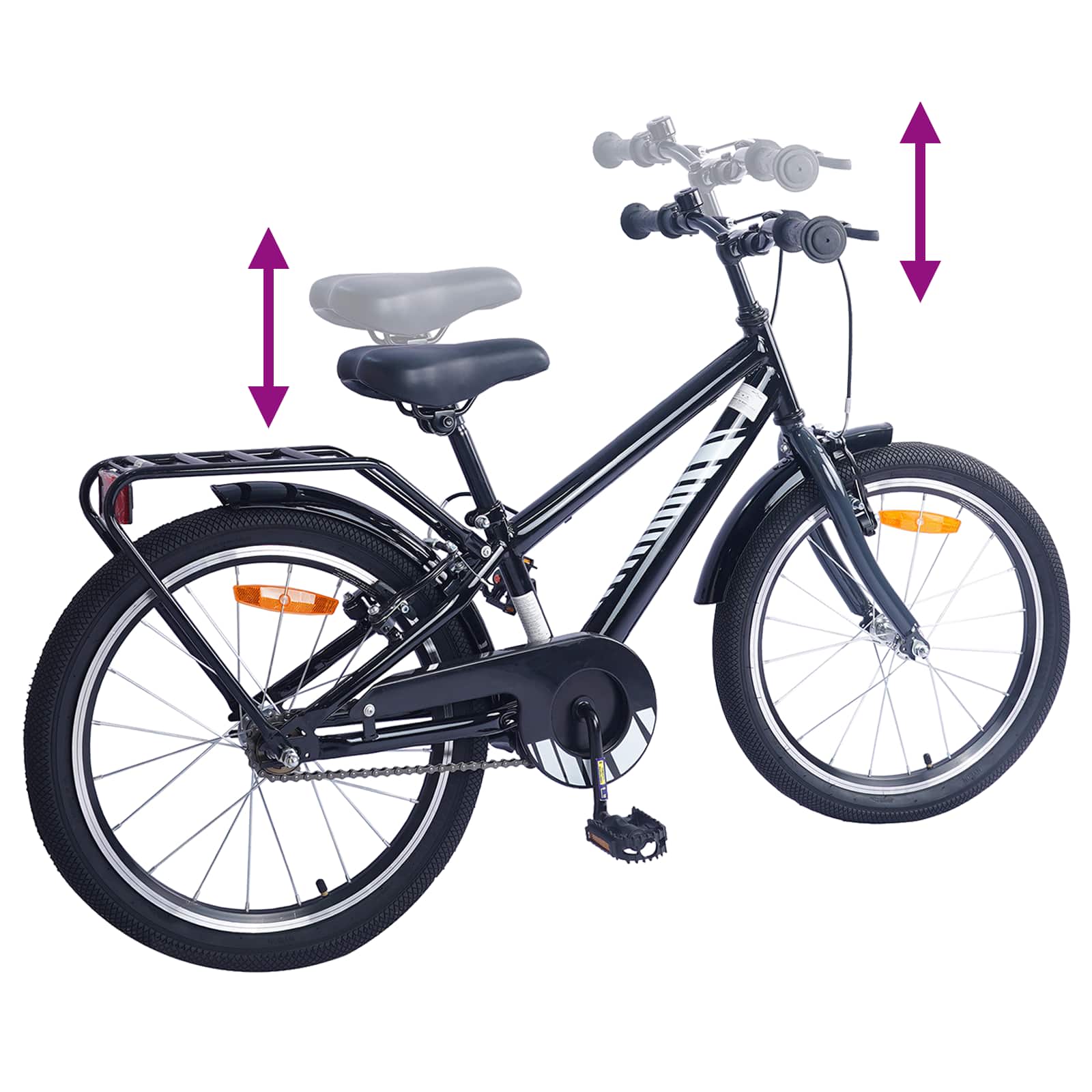 Kinderfahrrad 18 Zoll for 5-7 Years Old Schwarz