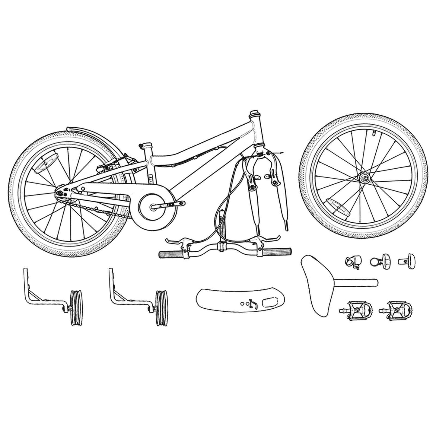 Kinderfahrrad 14 Zoll for 3-5 Years Old Dunkelblau