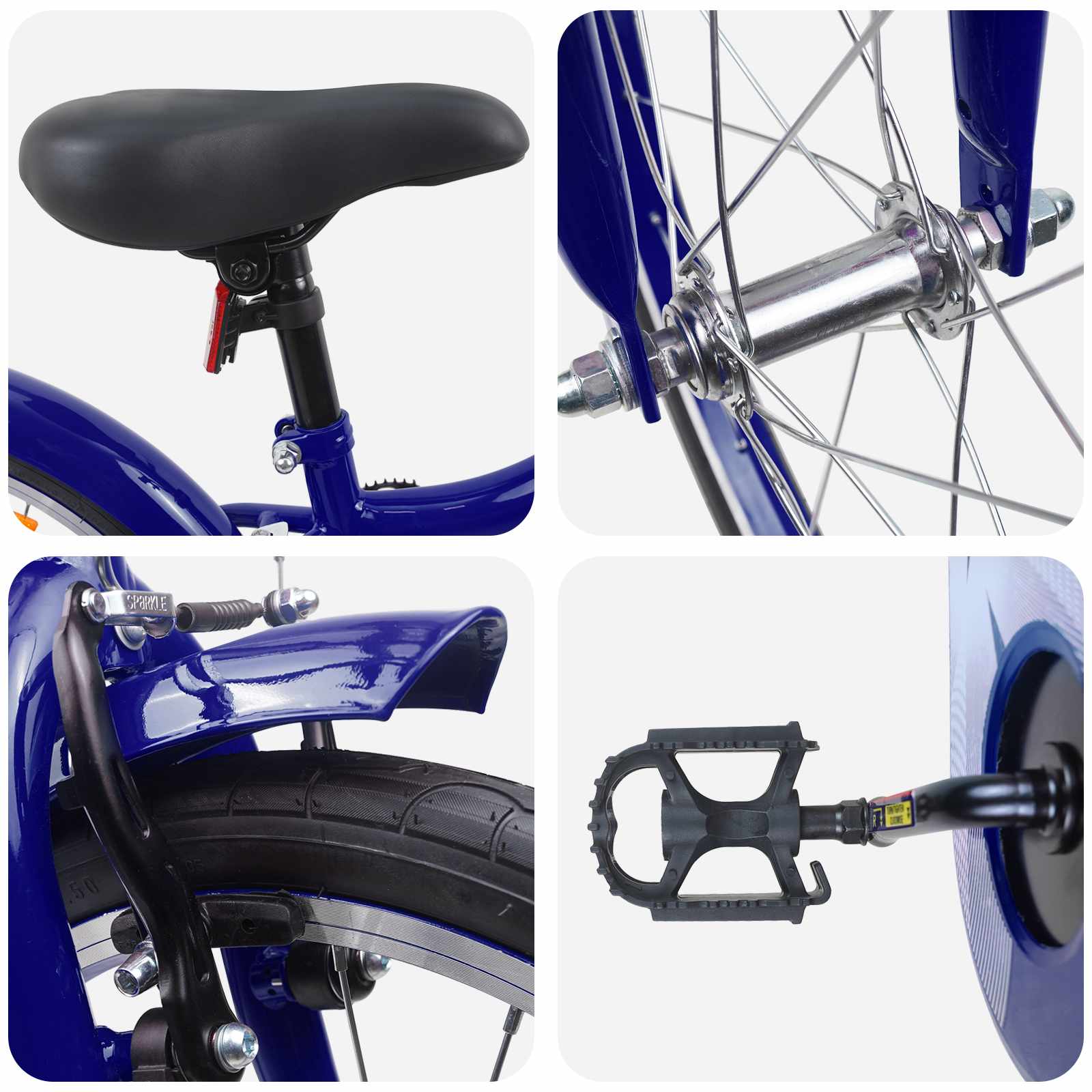 Kinderfahrrad 18 Zoll for 5-7 Years Old Dunkelblau
