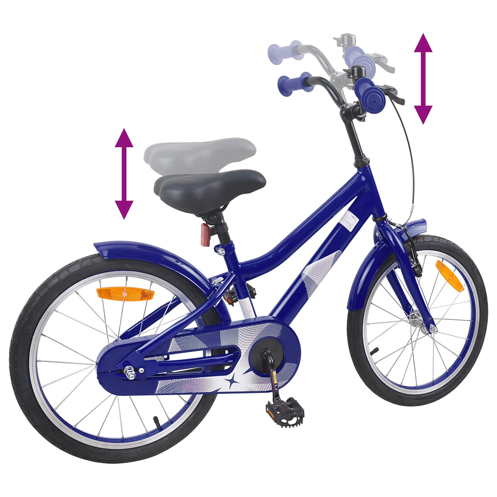 Kinderfahrrad 18 Zoll for 5-7 Years Old Dunkelblau