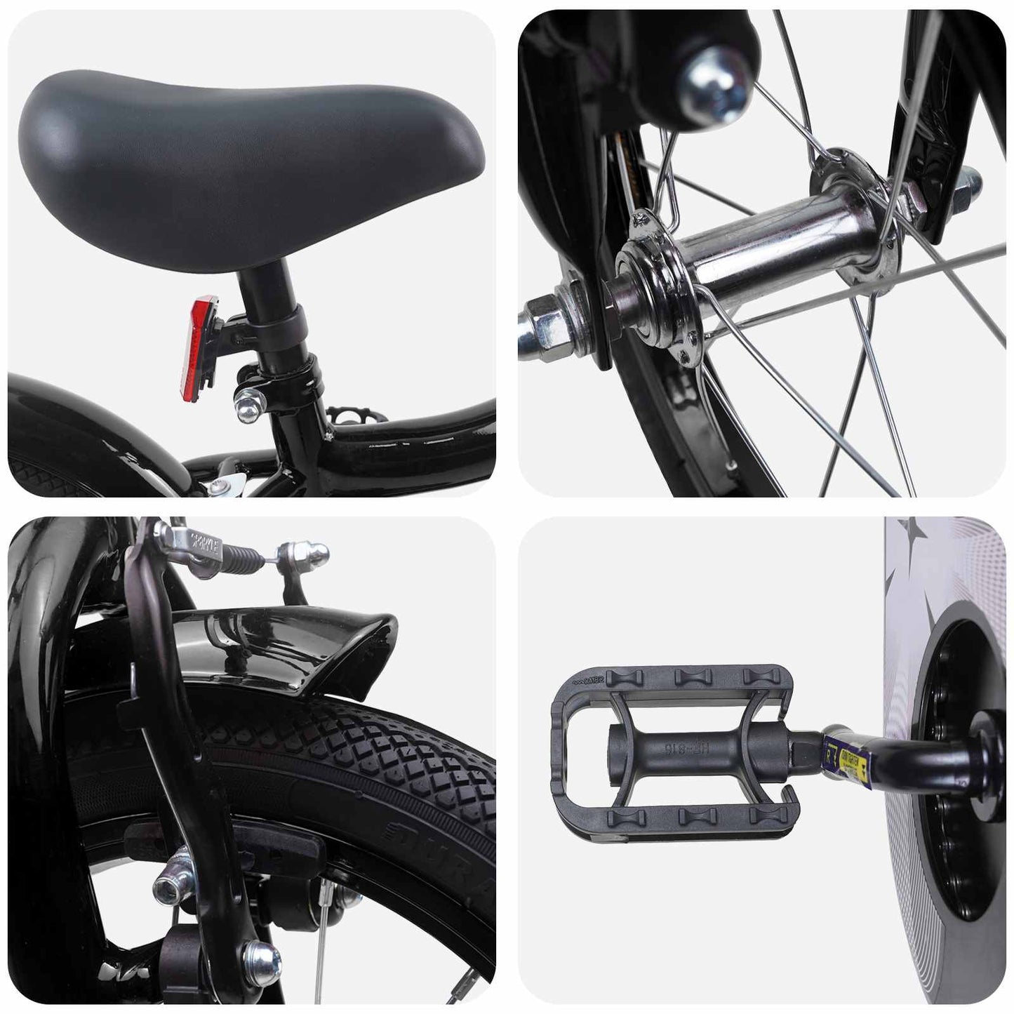 Kinderfahrrad 14 Zoll for 3-5 Years Old Schwarz