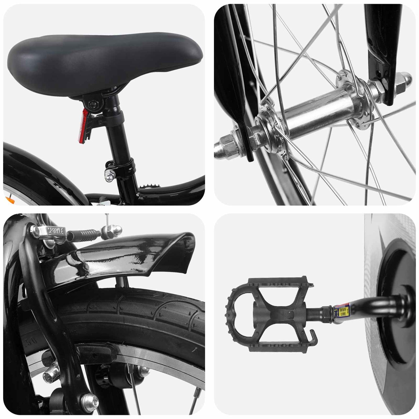 Kinderfahrrad 18 Zoll for 5-7 Years Old Schwarz