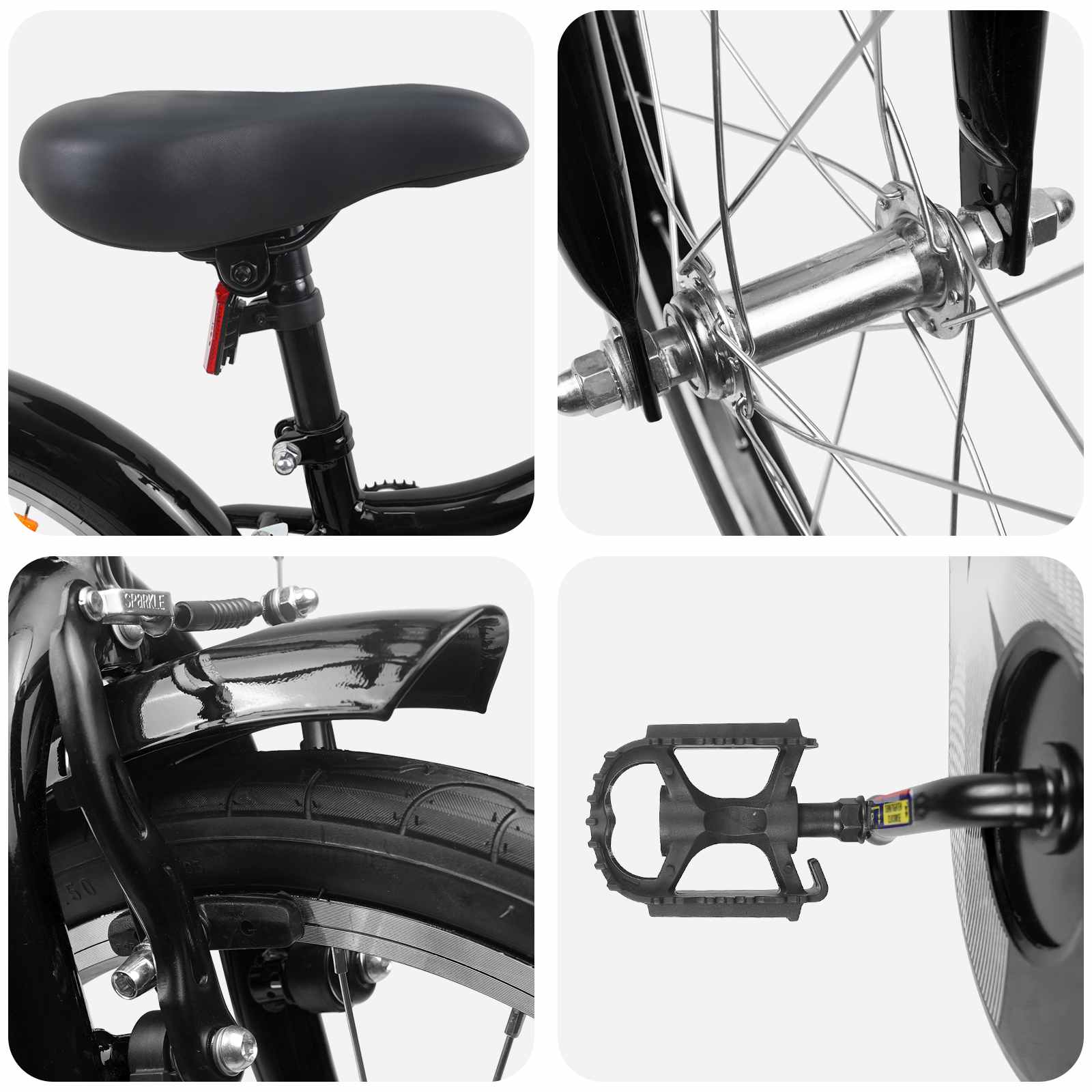 Kinderfahrrad 18 Zoll for 5-7 Years Old Schwarz