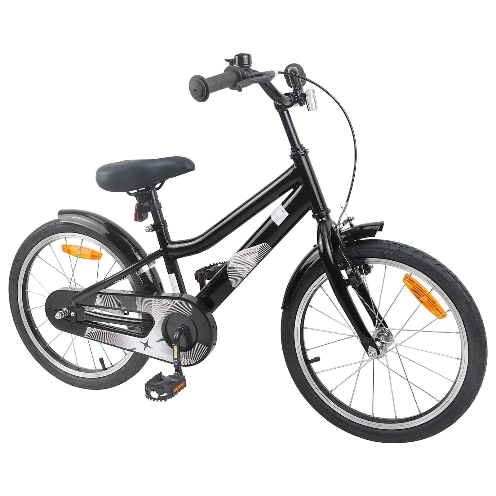 Kinderfahrrad 18 Zoll for 5-7 Years Old Schwarz