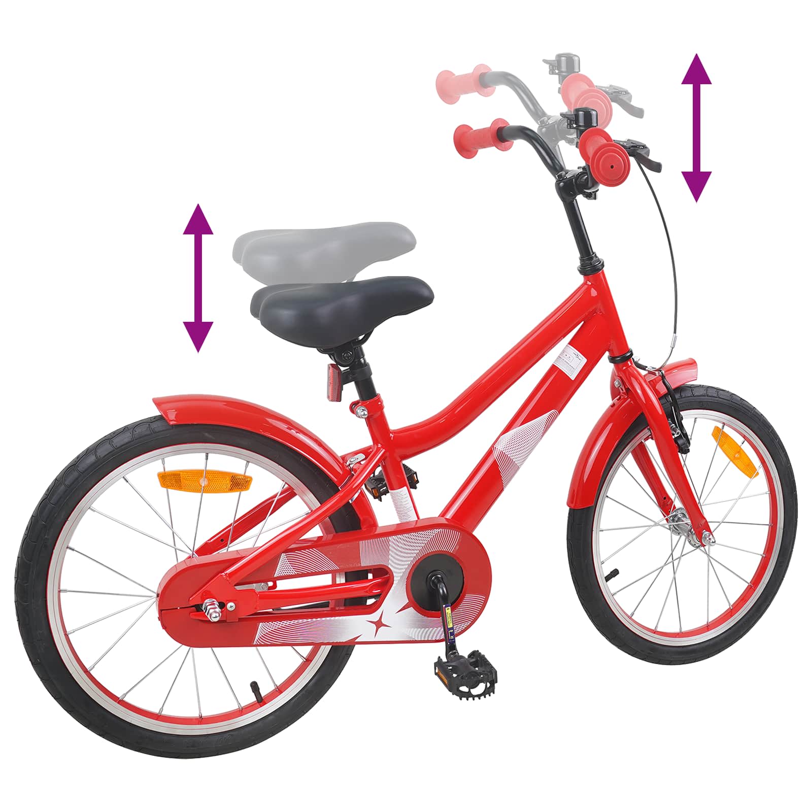 Kinderfahrrad 18 Zoll for 5-7 Years Old Rot
