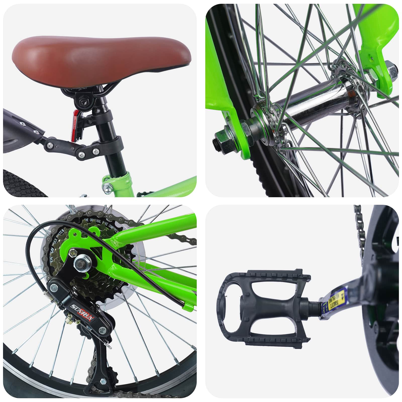 Kinderfahrrad 24 Zoll 6-Speed für 8-12 Jahre alt Grün