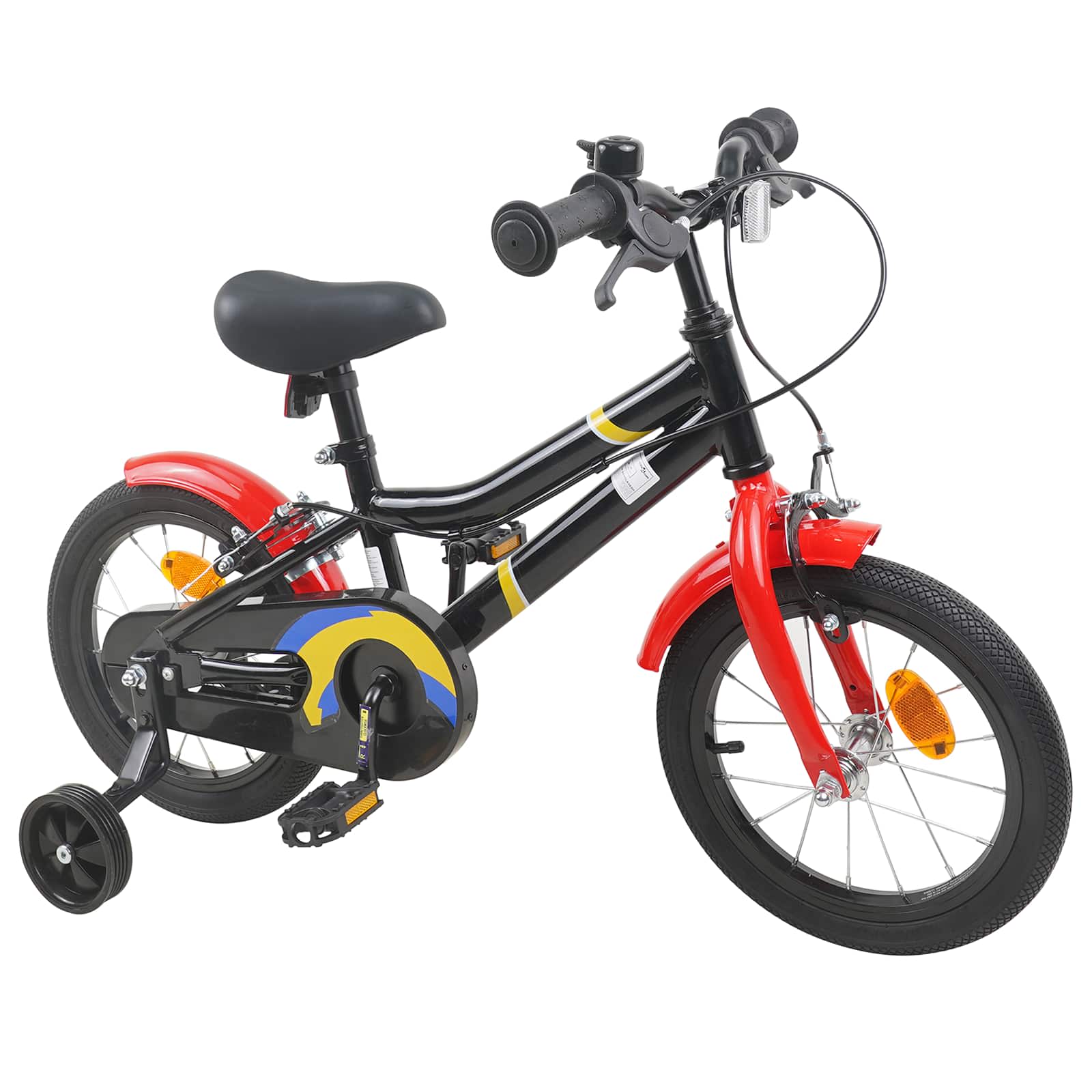 Kinderfahrrad 16 Zoll for 4-6 Years Old Schwarz Rot