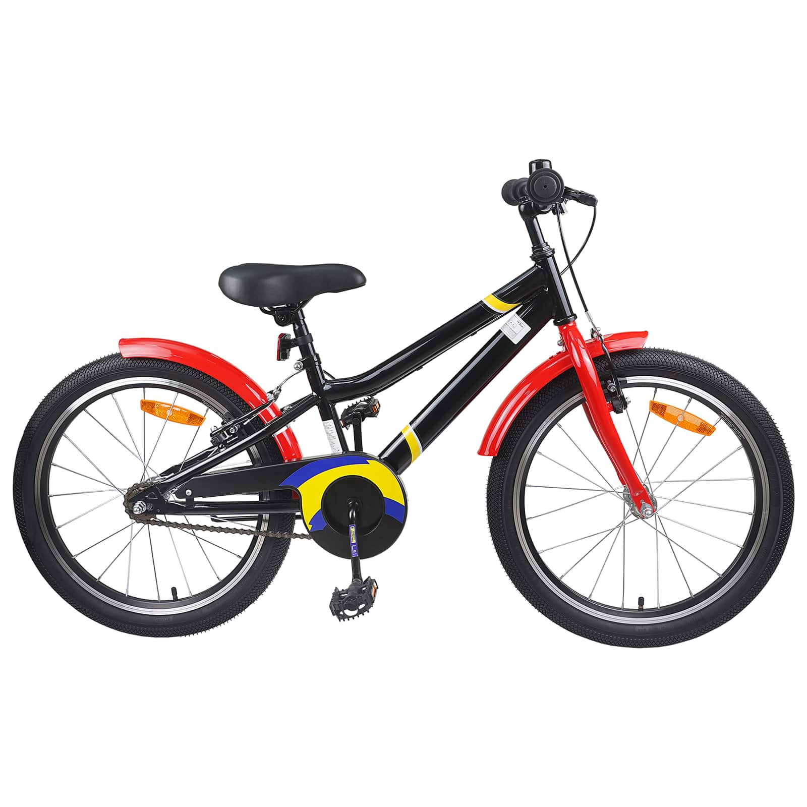 Kinderfahrrad 18 Zoll for 5-7 Years Old Schwarz Rot