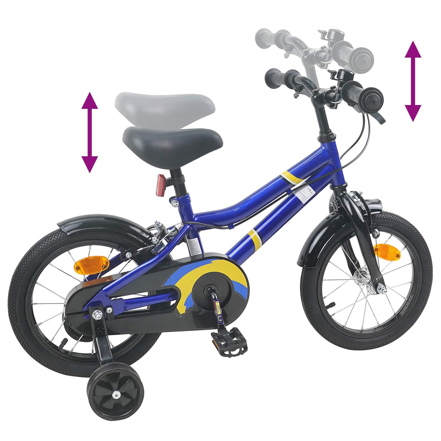Kinderfahrrad 16 Zoll for 4-6 Years Old Blau Weiß