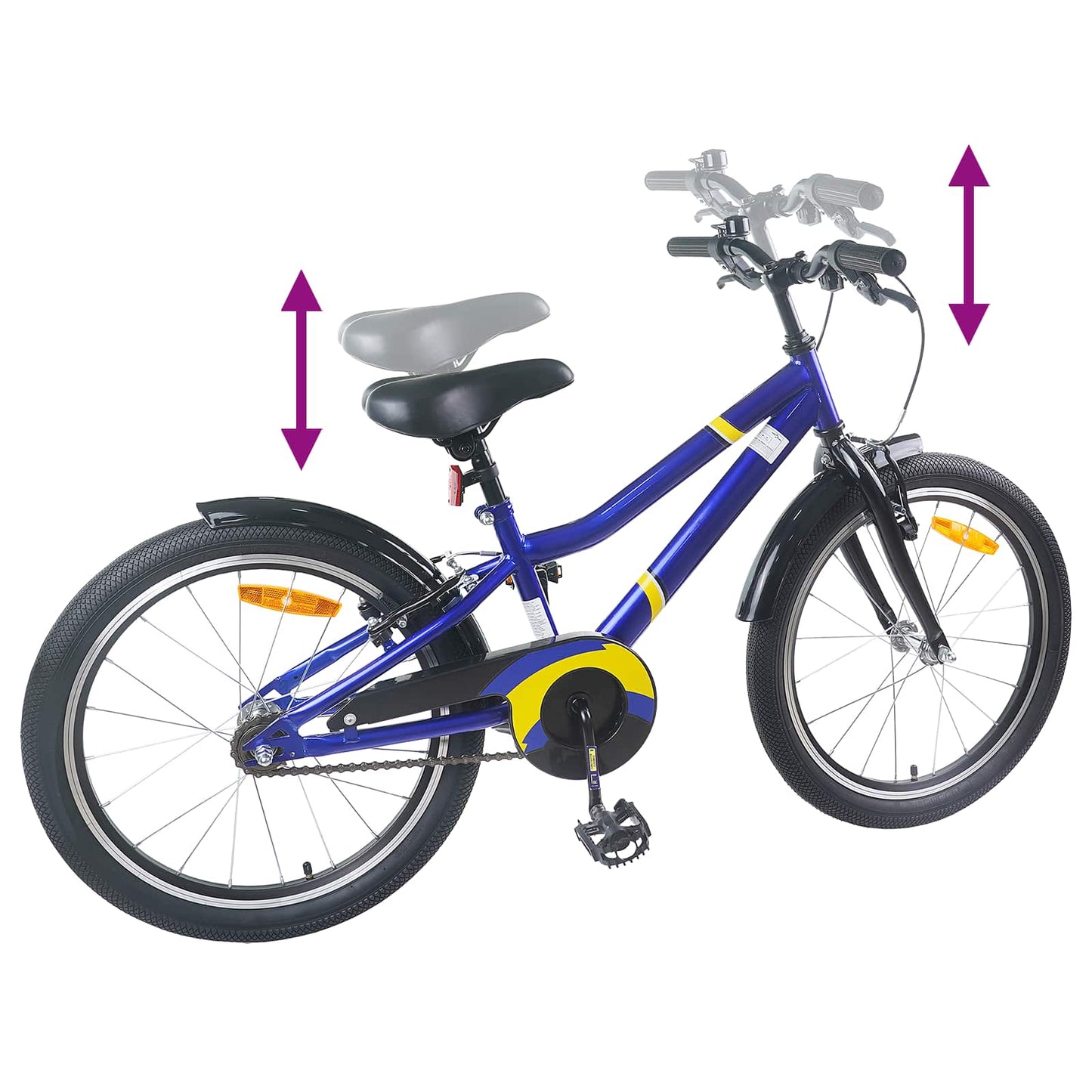 Kinderfahrrad 18 Zoll for 5-7 Years Old Blau Schwarz