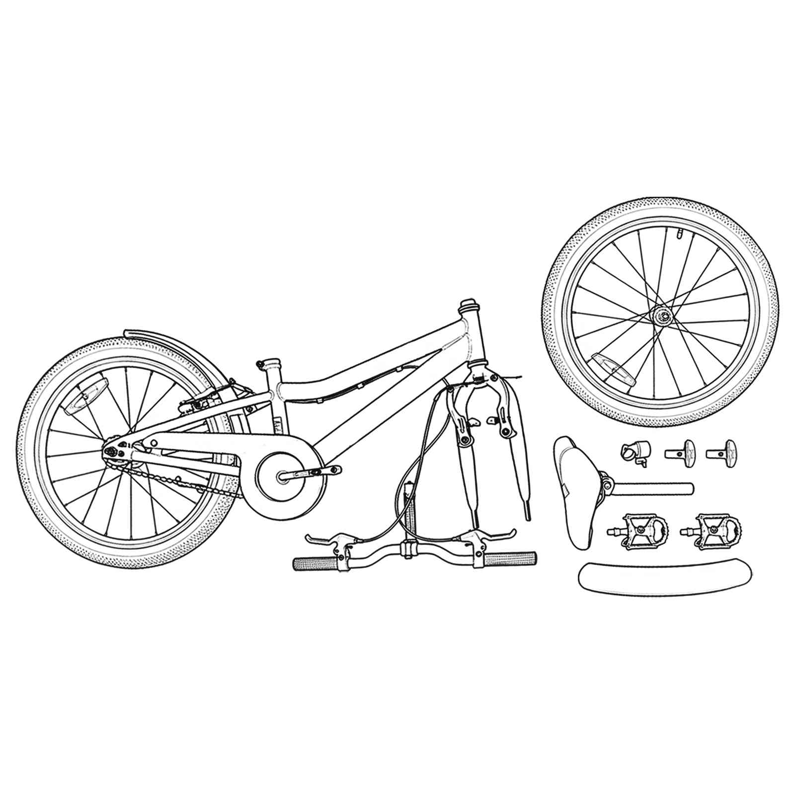 Kinderfahrrad 22 Zoll for 7-12 Years Old Blau Schwarz