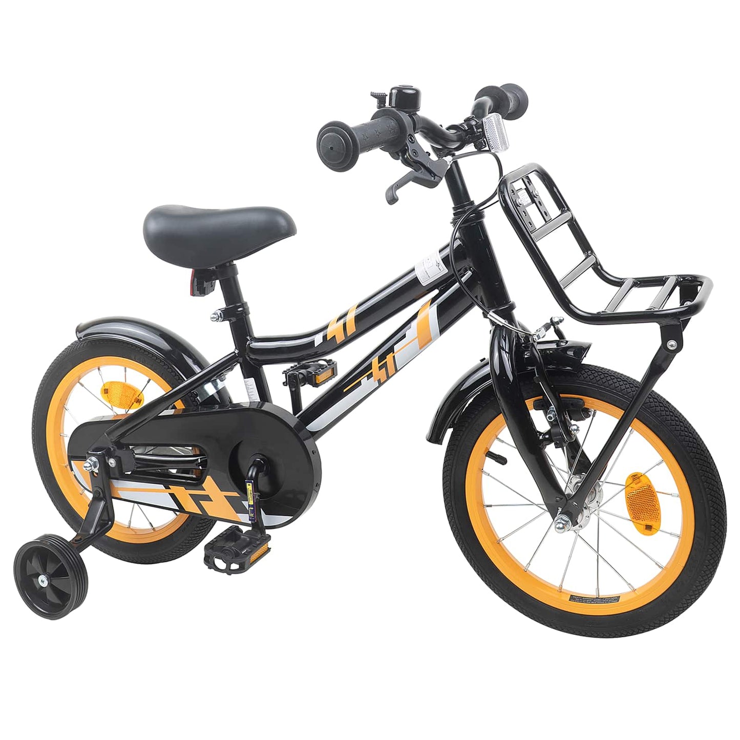 Kinderfahrrad 14 Zoll for 3-5 Years Old Orange und Schwarz