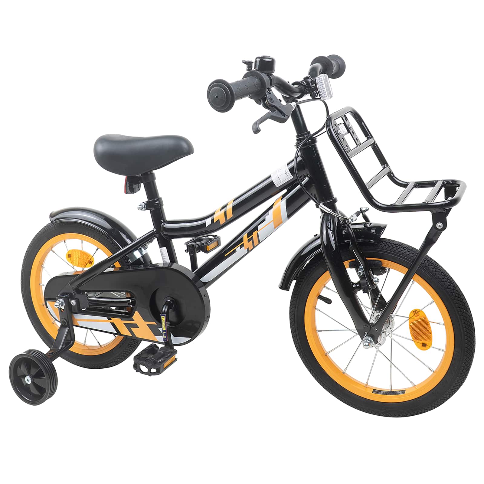 Kinderfahrrad 16 Zoll for 4-6 Years Old Orange Schwarz