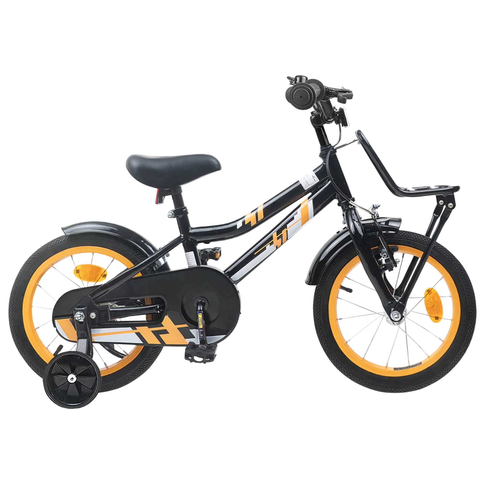 Kinderfahrrad 16 Zoll for 4-6 Years Old Orange Schwarz