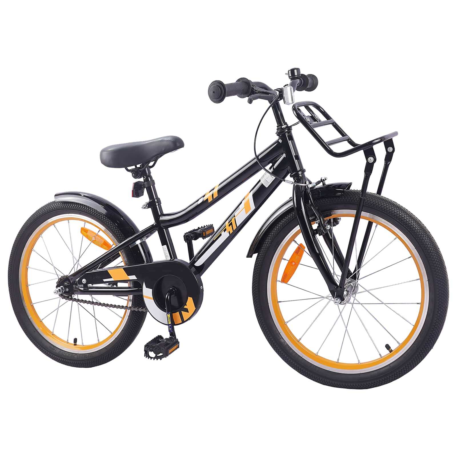 Kinderfahrrad 18 Zoll for 5-7 Years Old Orange Schwarz
