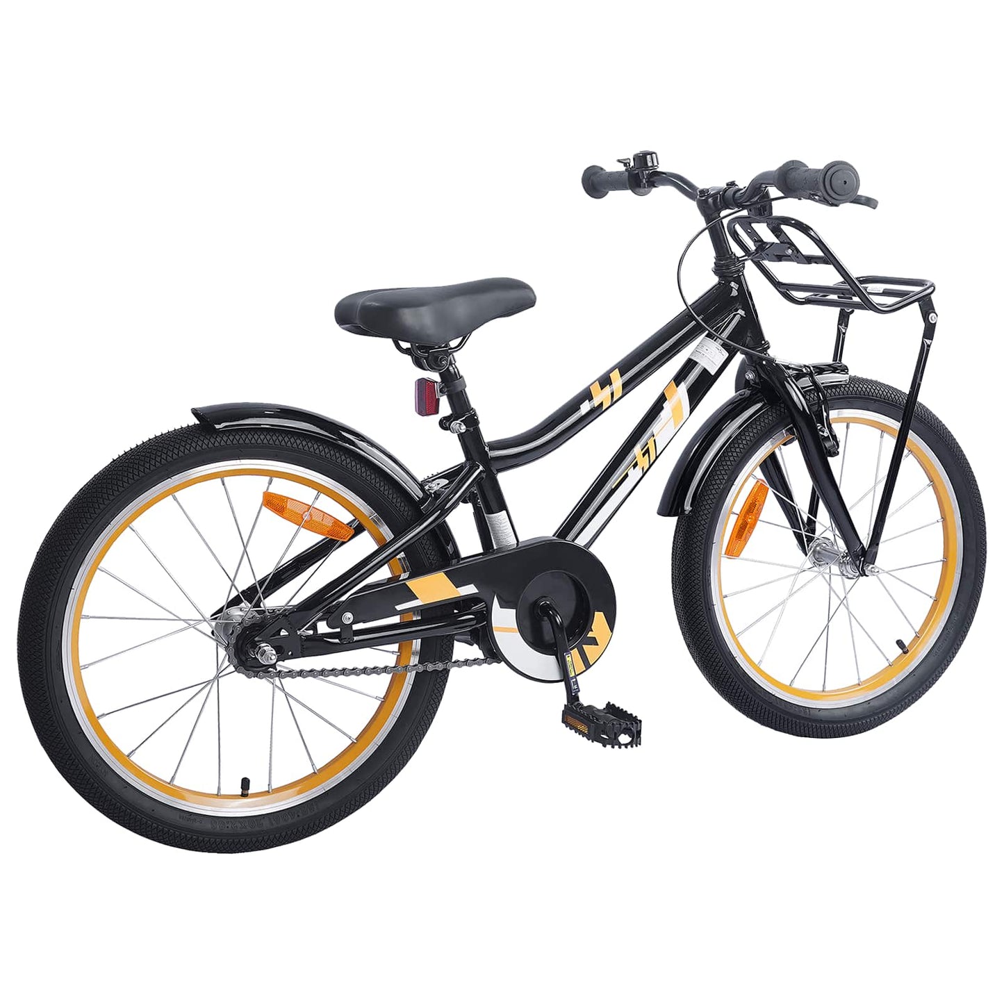 Kinderfahrrad 18 Zoll for 5-7 Years Old Orange Schwarz