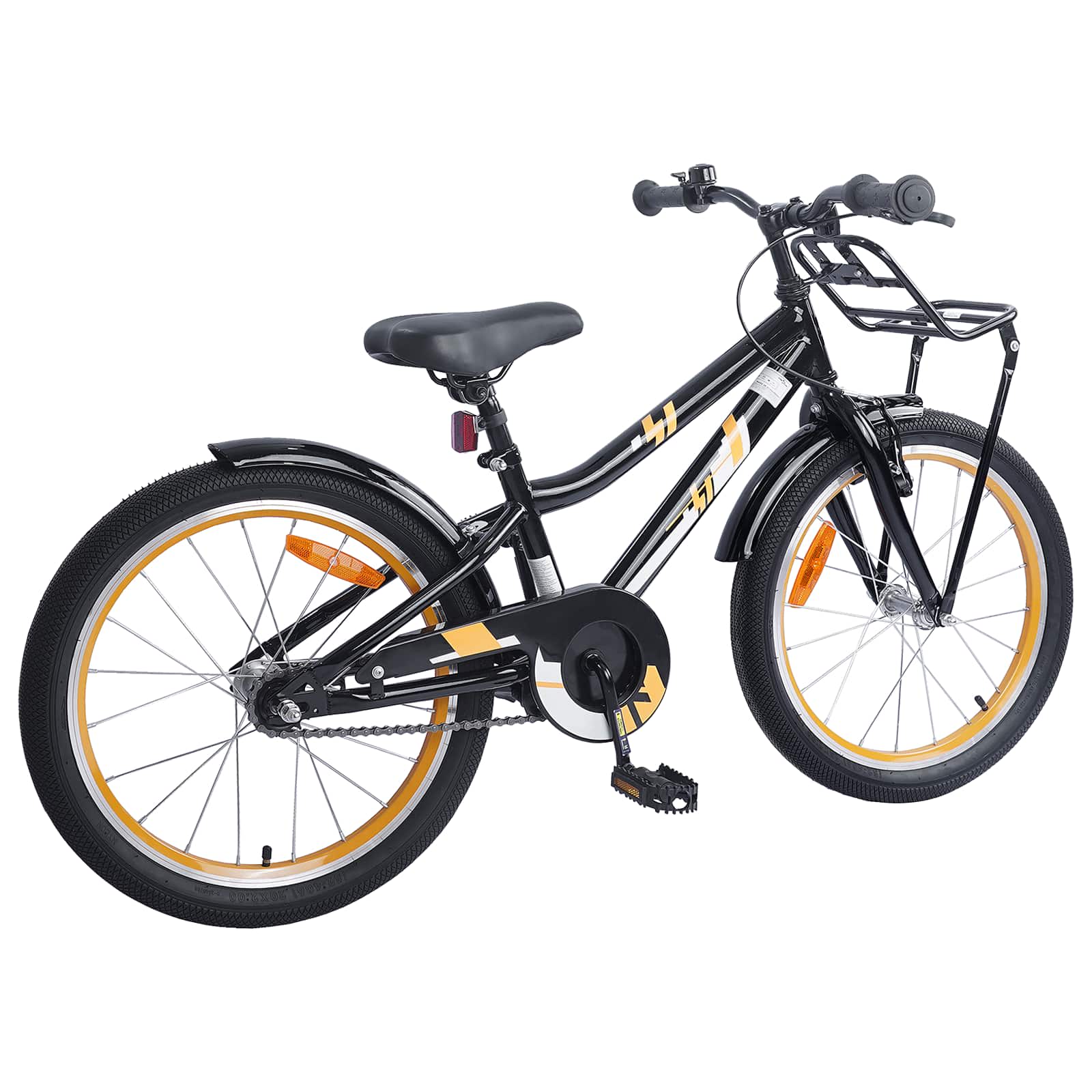 Kinderfahrrad 18 Zoll for 5-7 Years Old Orange Schwarz