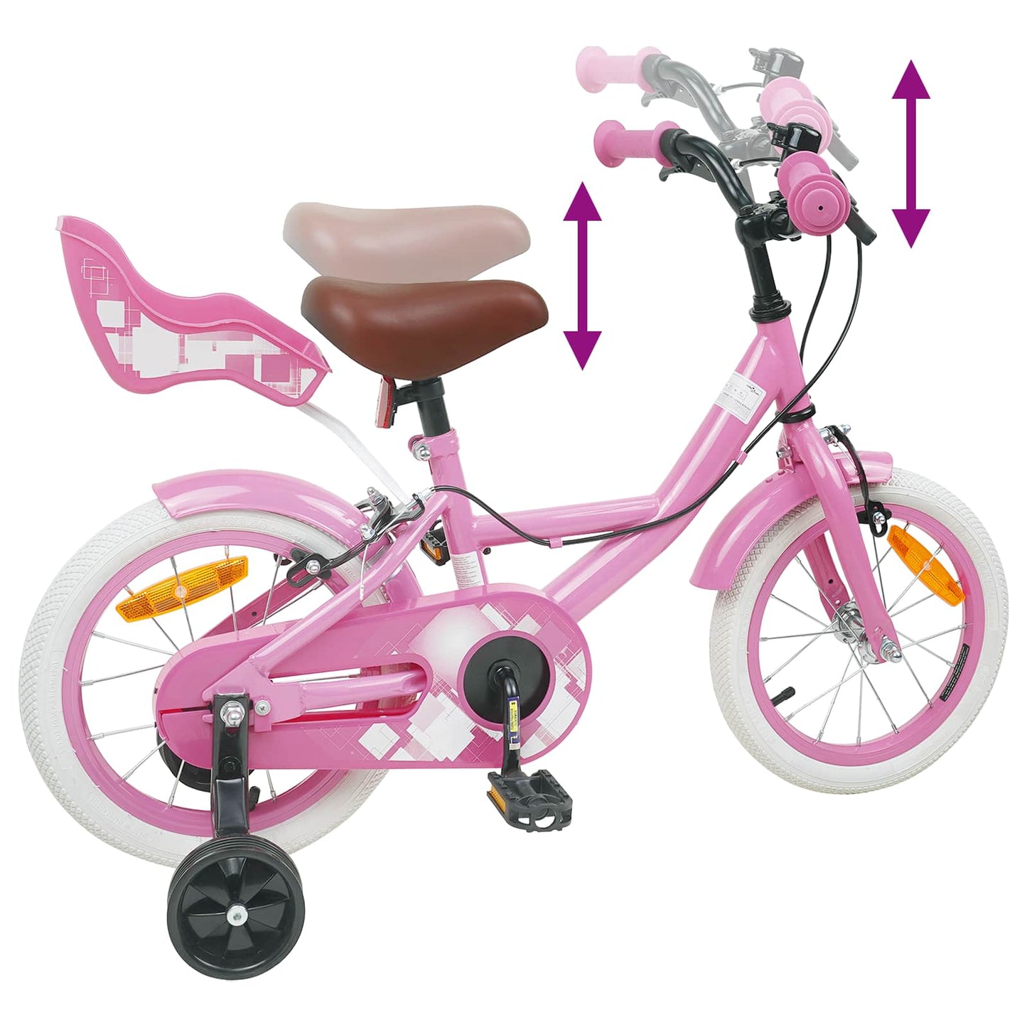 Kinderfahrrad 12 Zoll for 2 to 4 years old Hellrosa