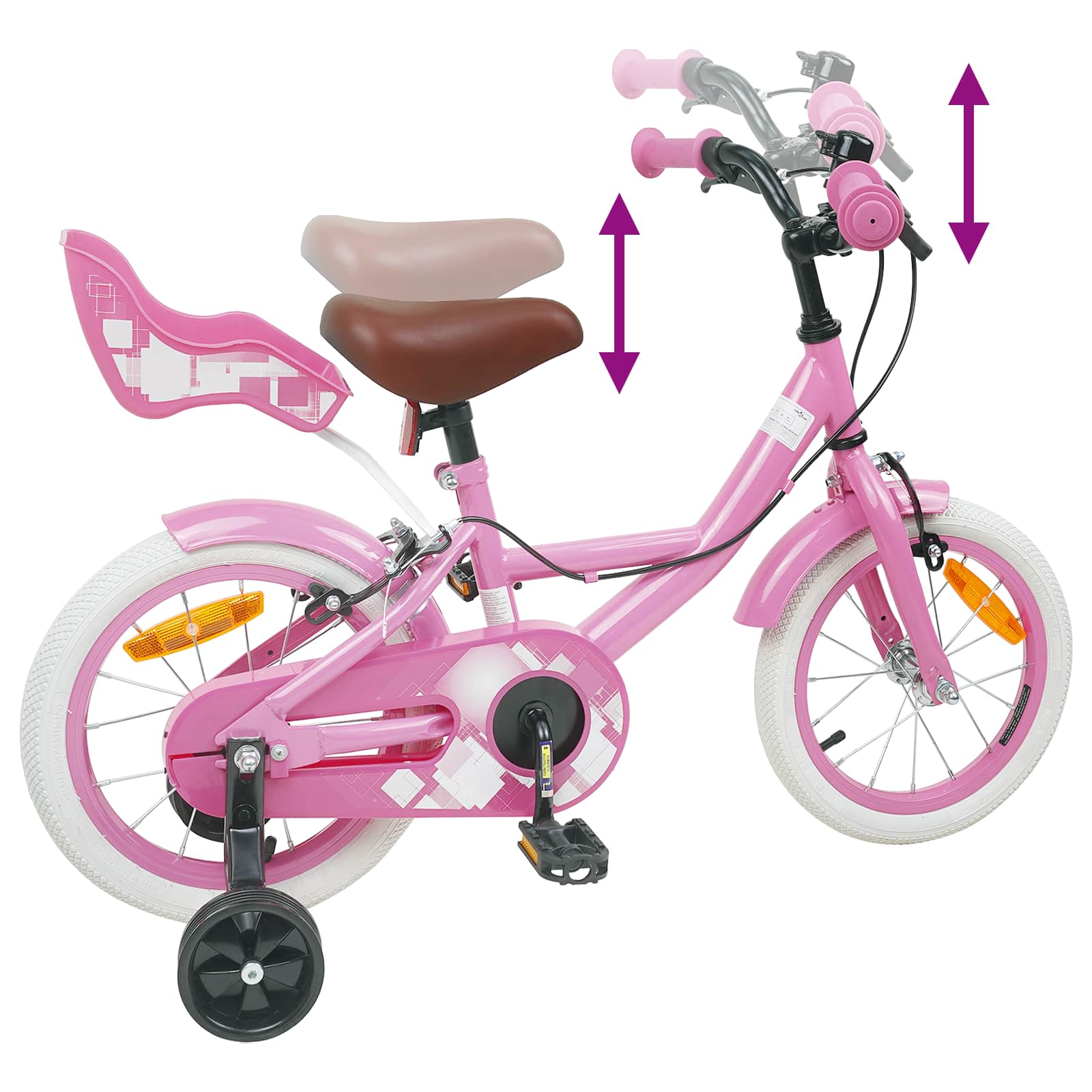 Kinderfahrrad 14 Zoll for 3-5 Years Old Hellrosa