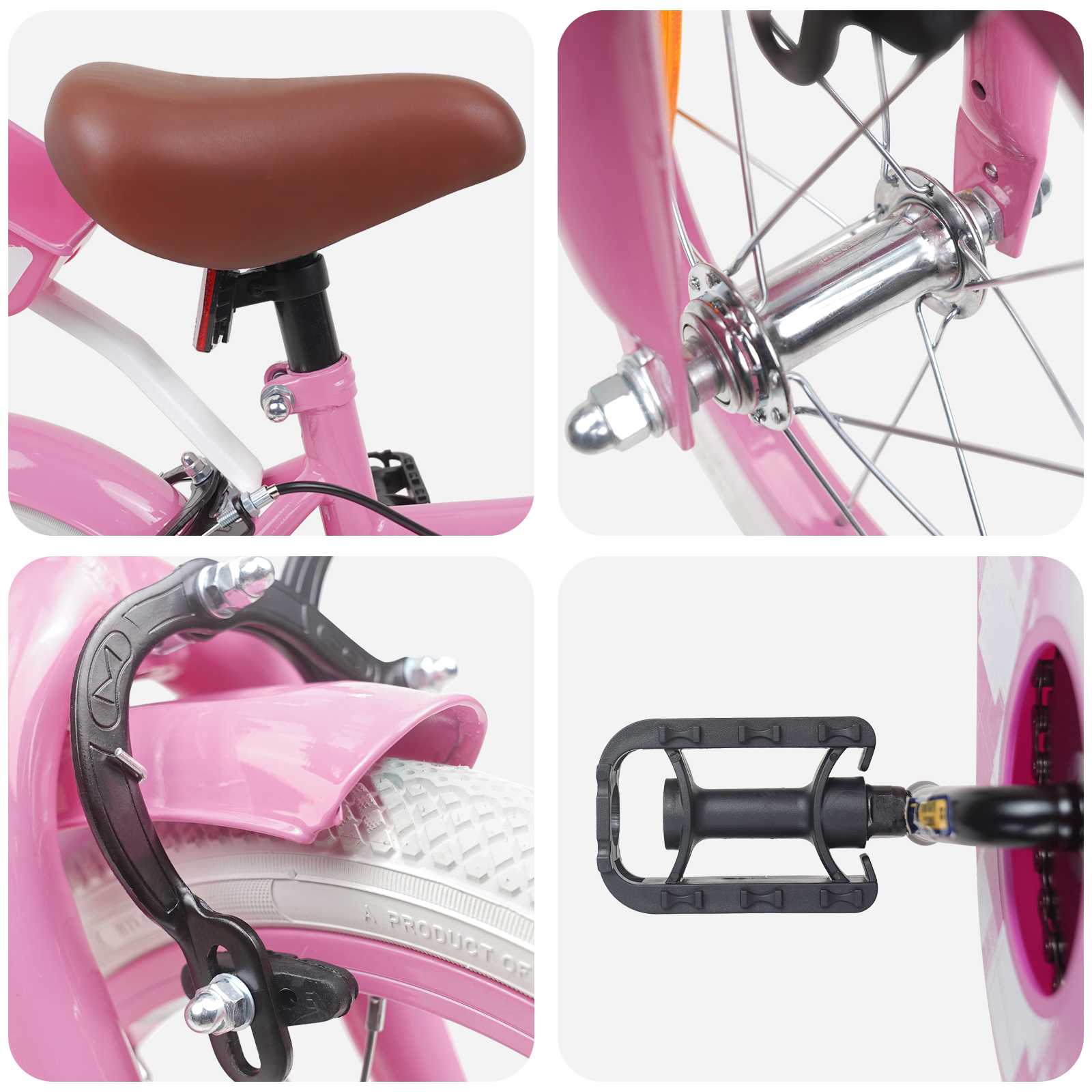 Kinderfahrrad 16 Zoll for 4-6 Years Old Hellrosa