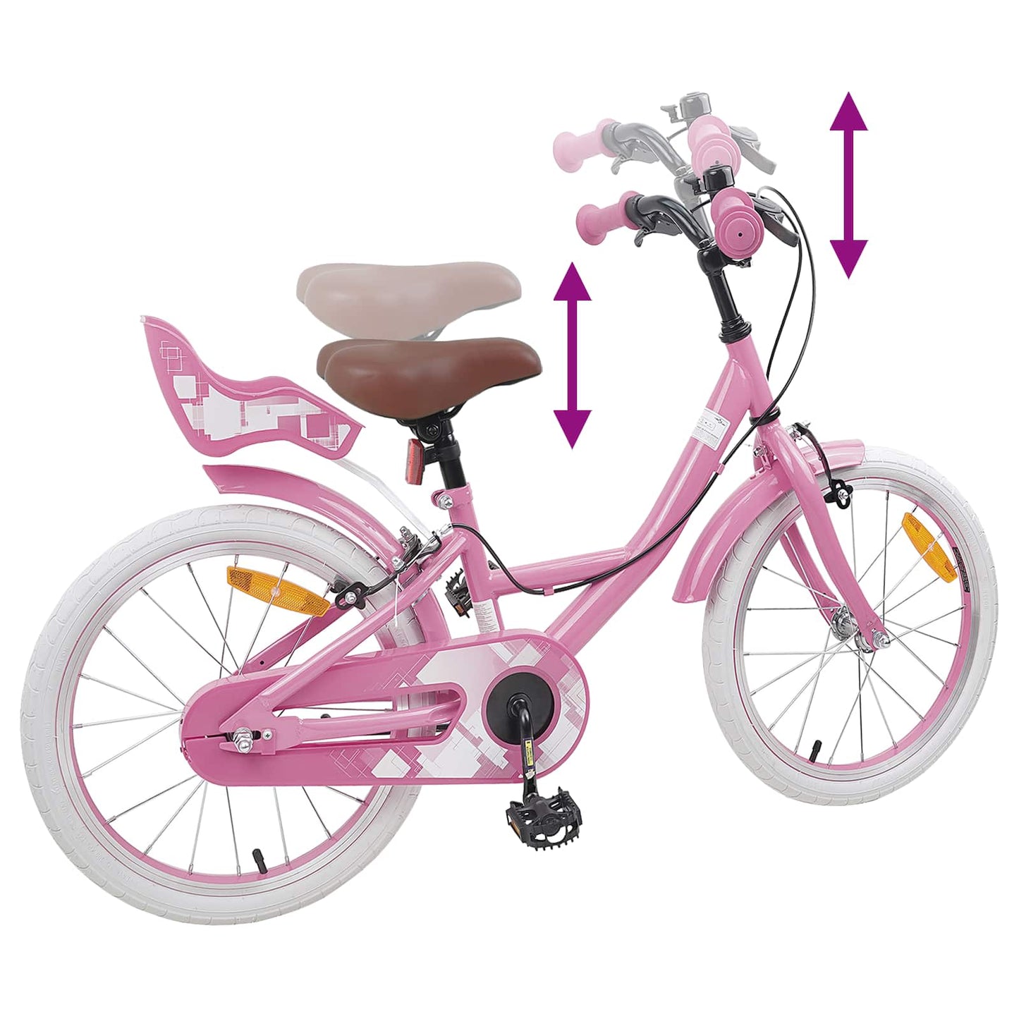 Kinderfahrrad 18 Zoll for 5-7 Years Old Hellrosa