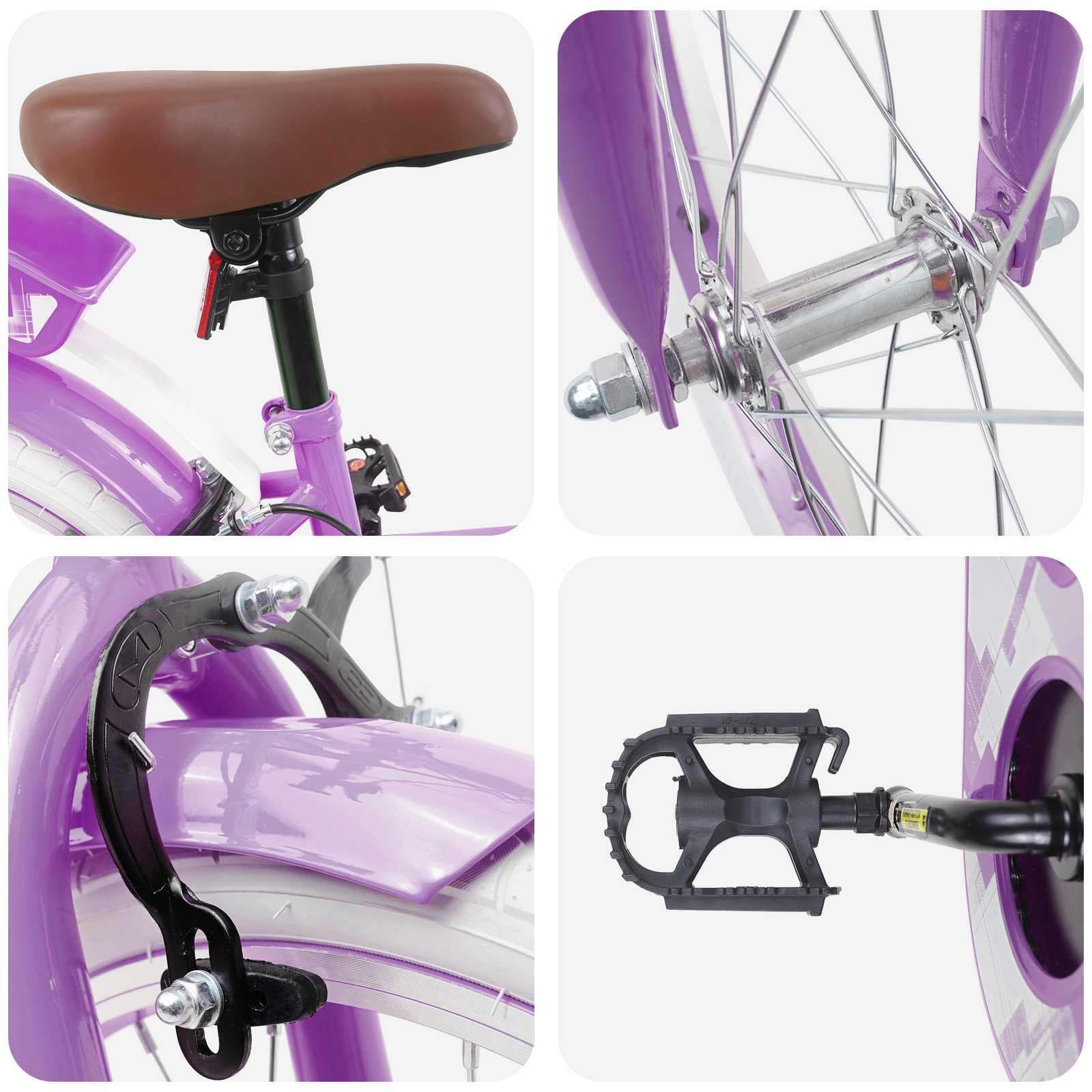 Kinderfahrrad 18 Zoll for 5-7 Years Old Lila