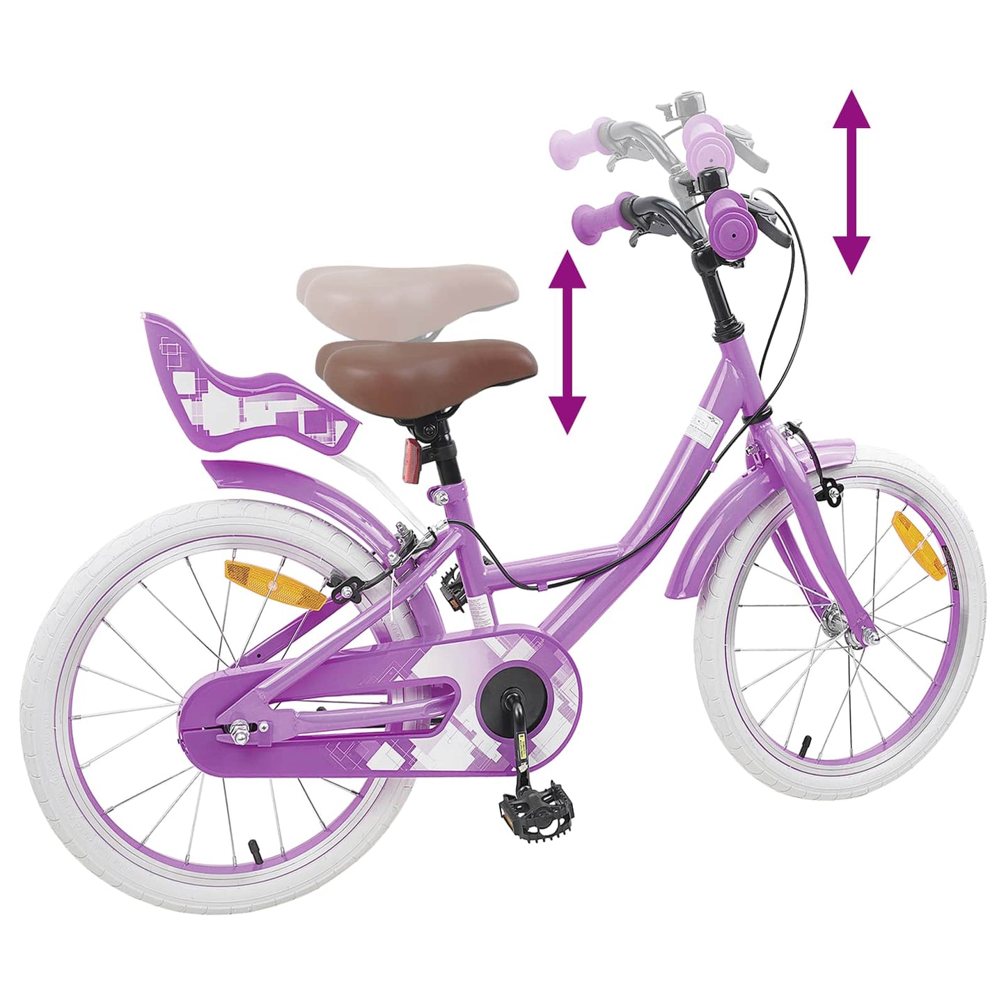 Kinderfahrrad 18 Zoll for 5-7 Years Old Lila