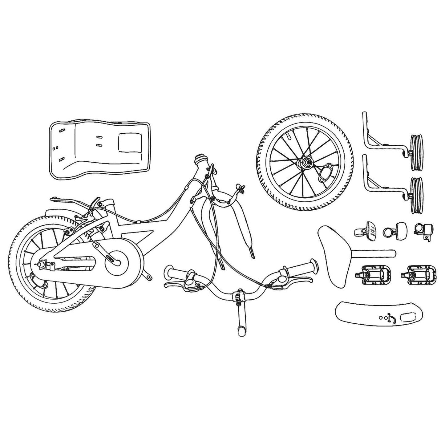 Kinderfahrrad 14 Zoll for 3-5 Years Old Weiß