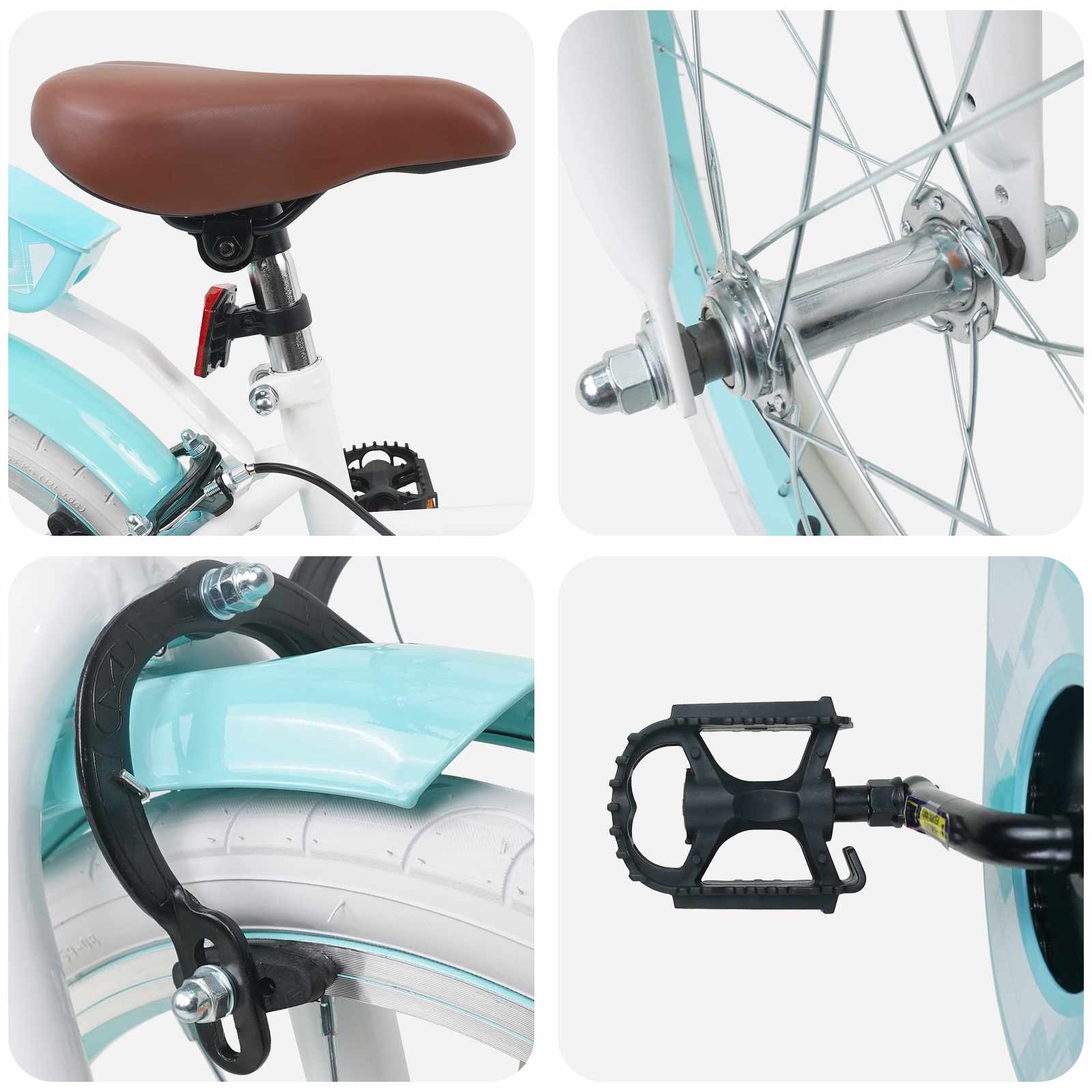 Kinderfahrrad 18 Zoll for 5-7 Years Old Weiß
