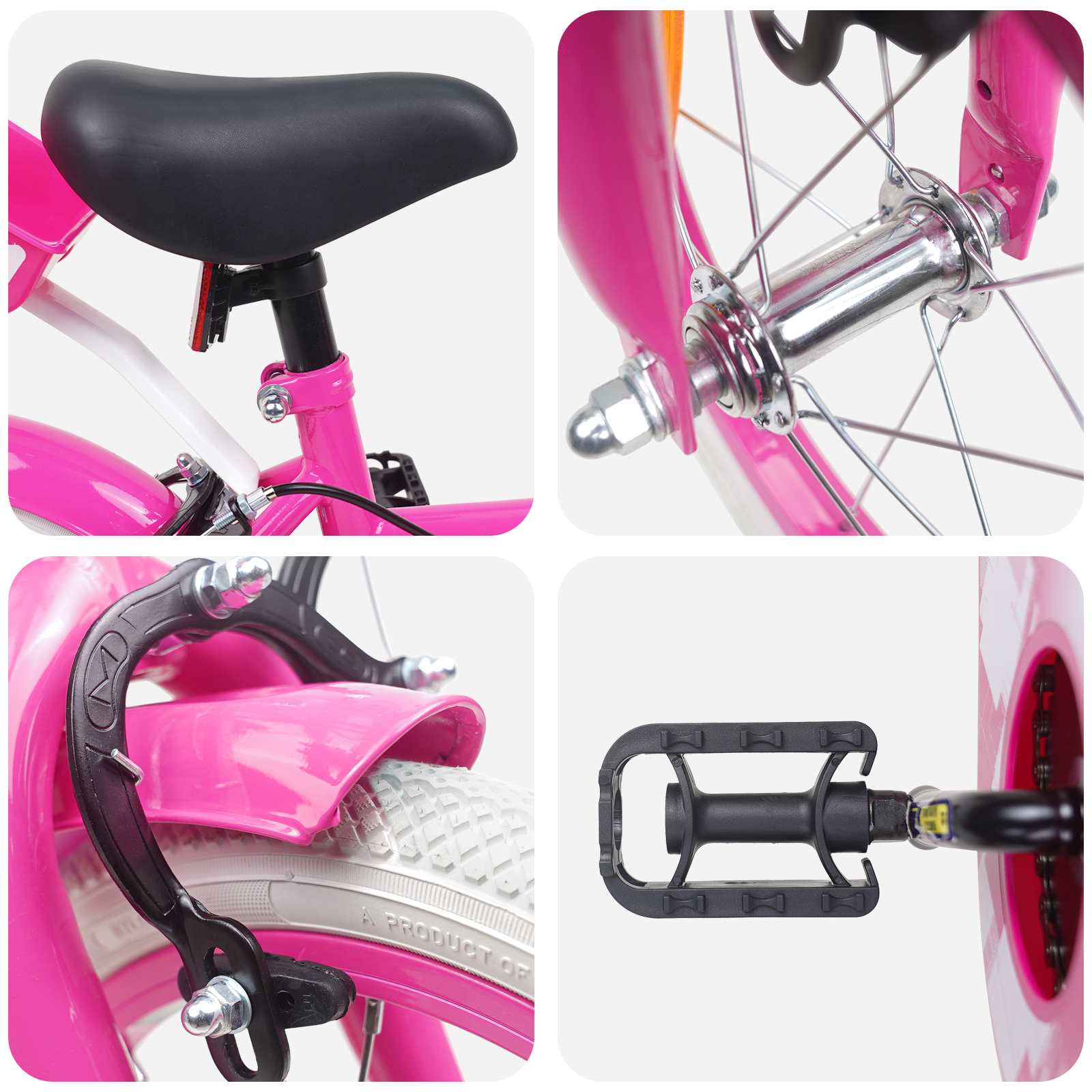 Kinderfahrrad 14 Zoll for 3-5 Years Old Rosa