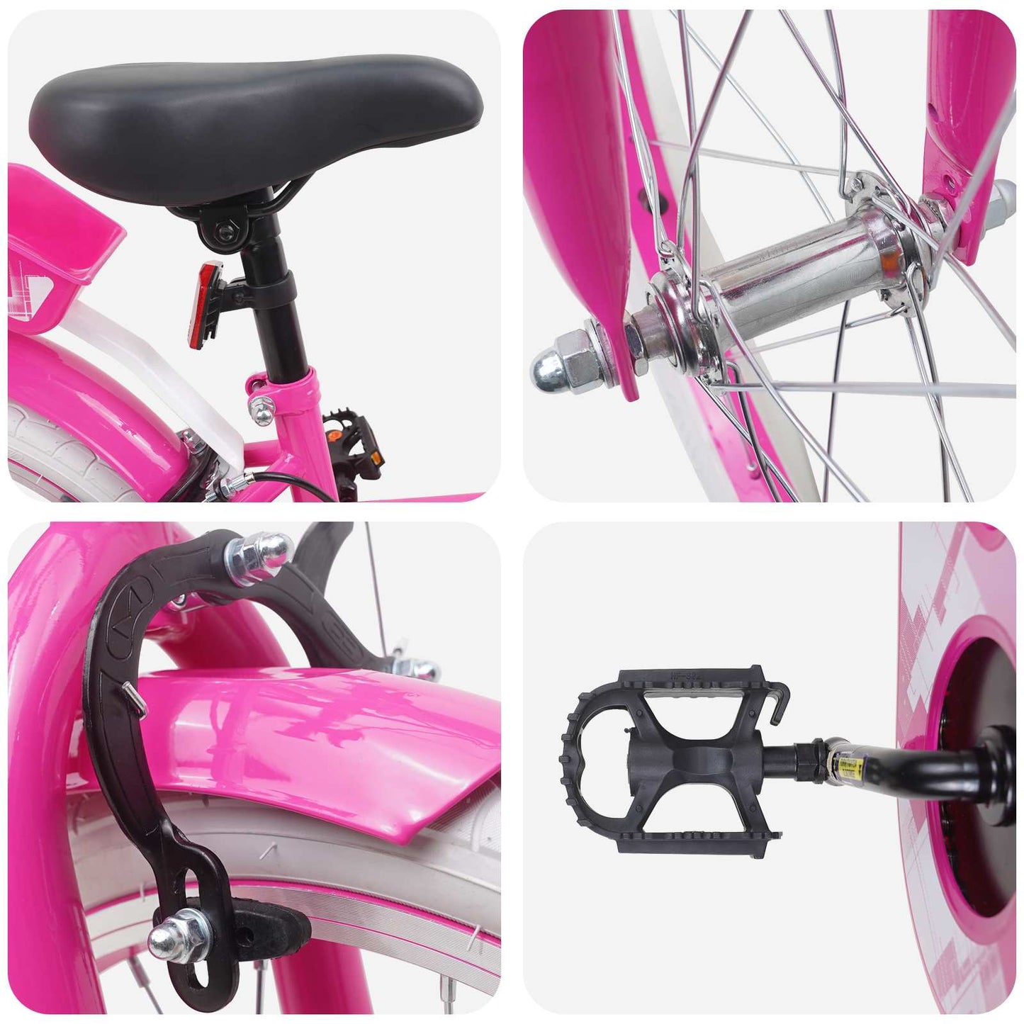 Kinderfahrrad 18 Zoll for 5-7 Years Old Rosa