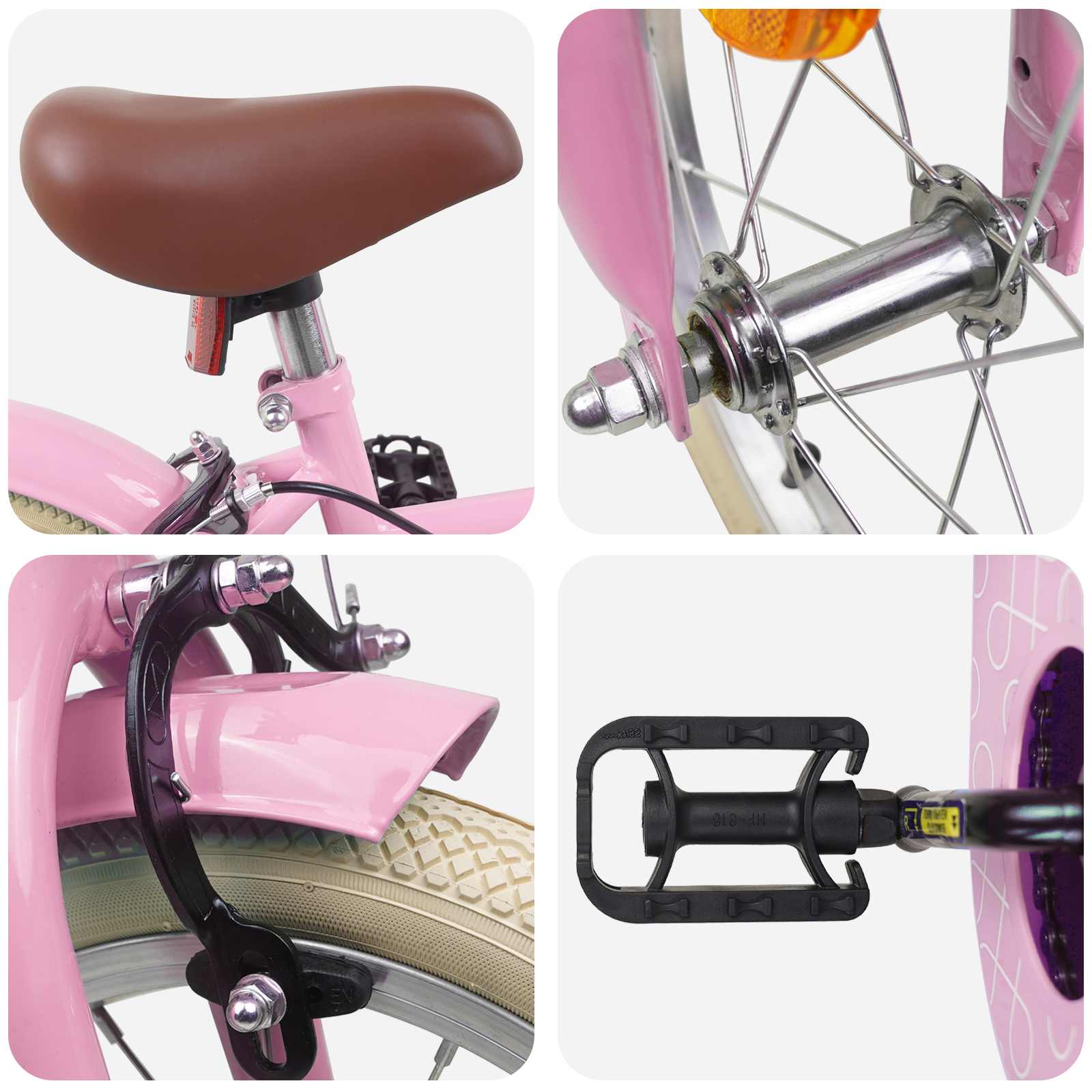 Kinderfahrrad 12 Zoll für 2-4 Jahre alt Hellrosa