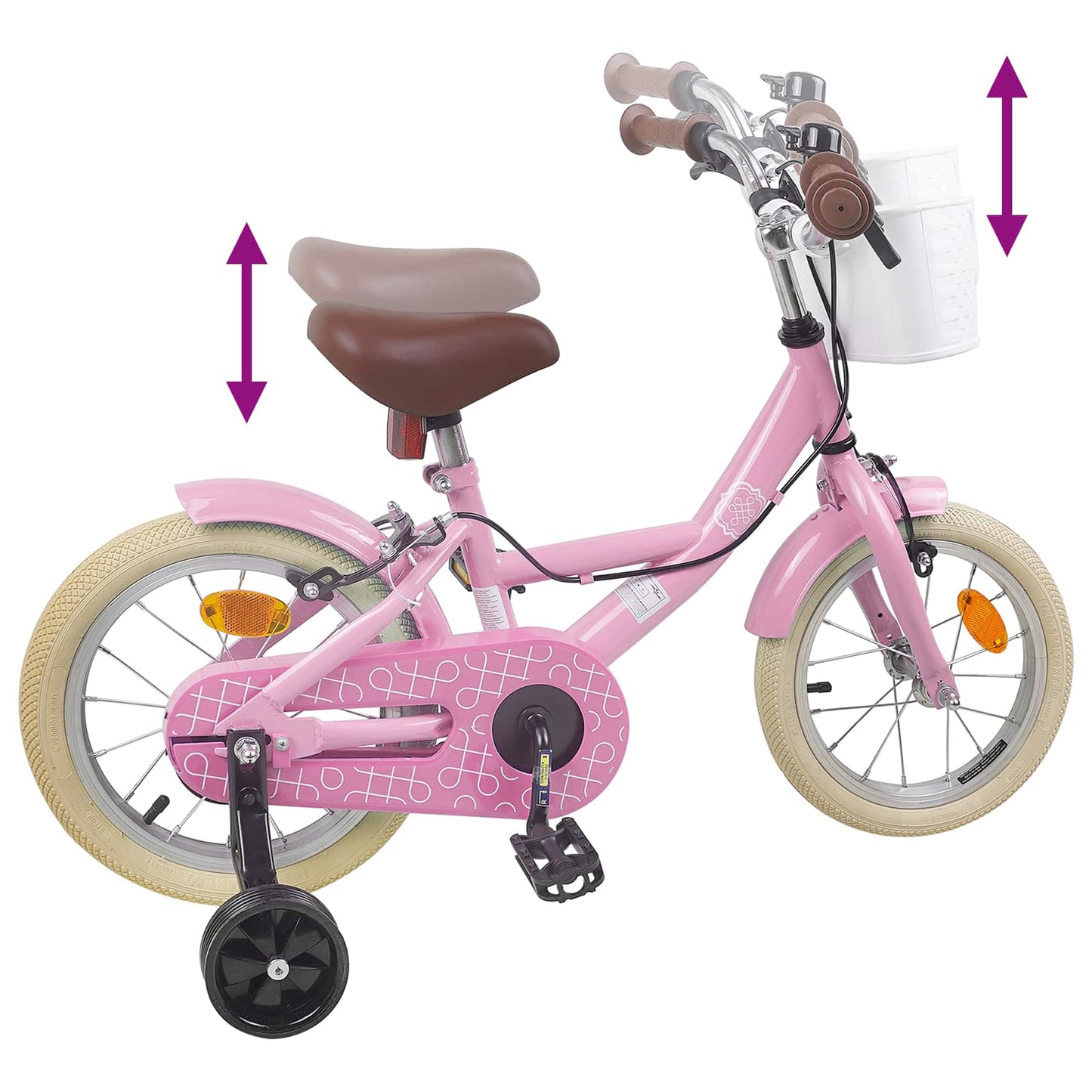 Kinderfahrrad 12 Zoll für 2-4 Jahre alt Hellrosa