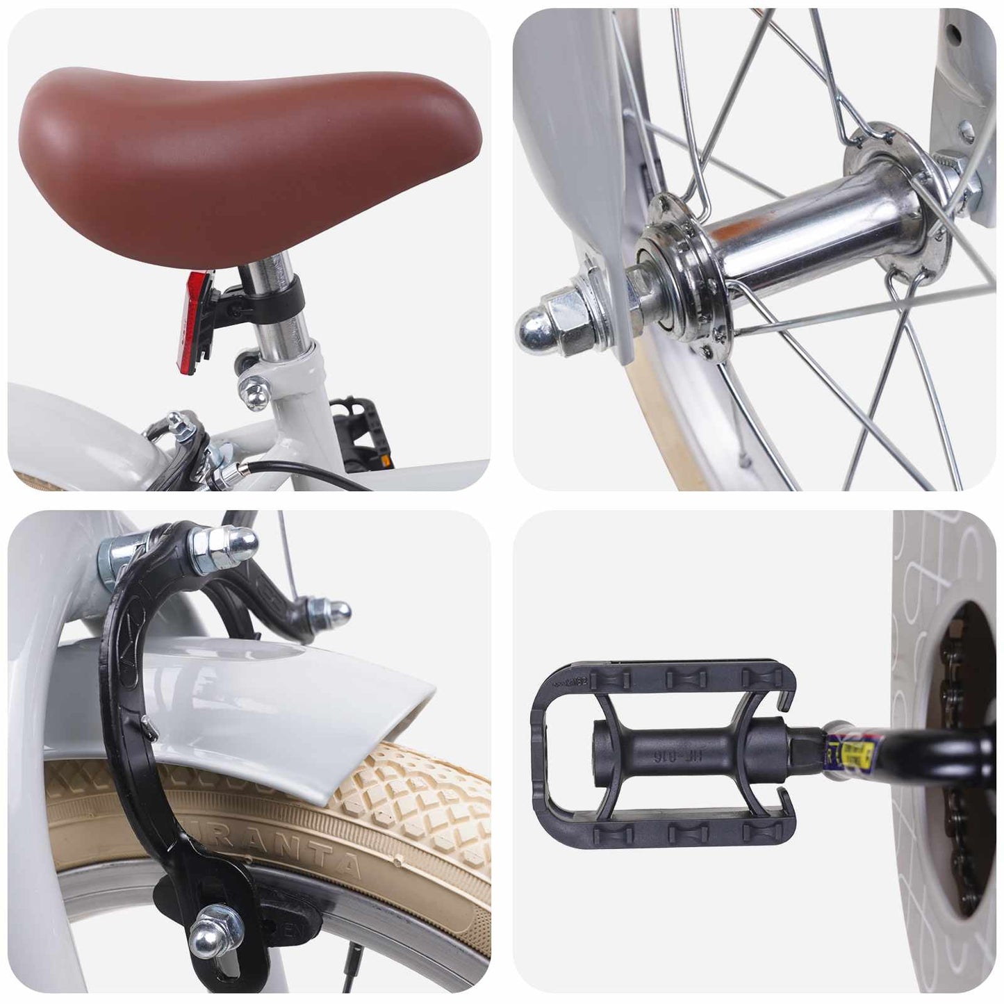 Kinderfahrrad 14 Zoll für 3-5 Jahre alt Hellgrau
