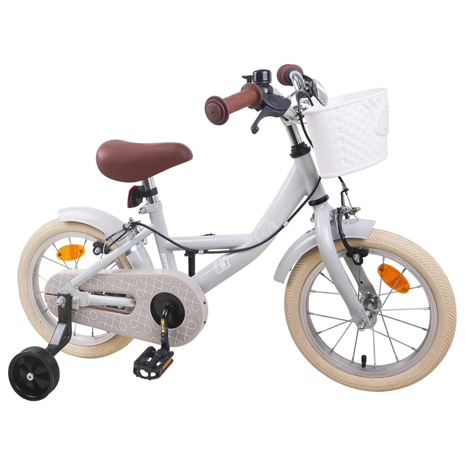 Kinderfahrrad 16 Zoll für 4-6 Jahre alt Hellgrau