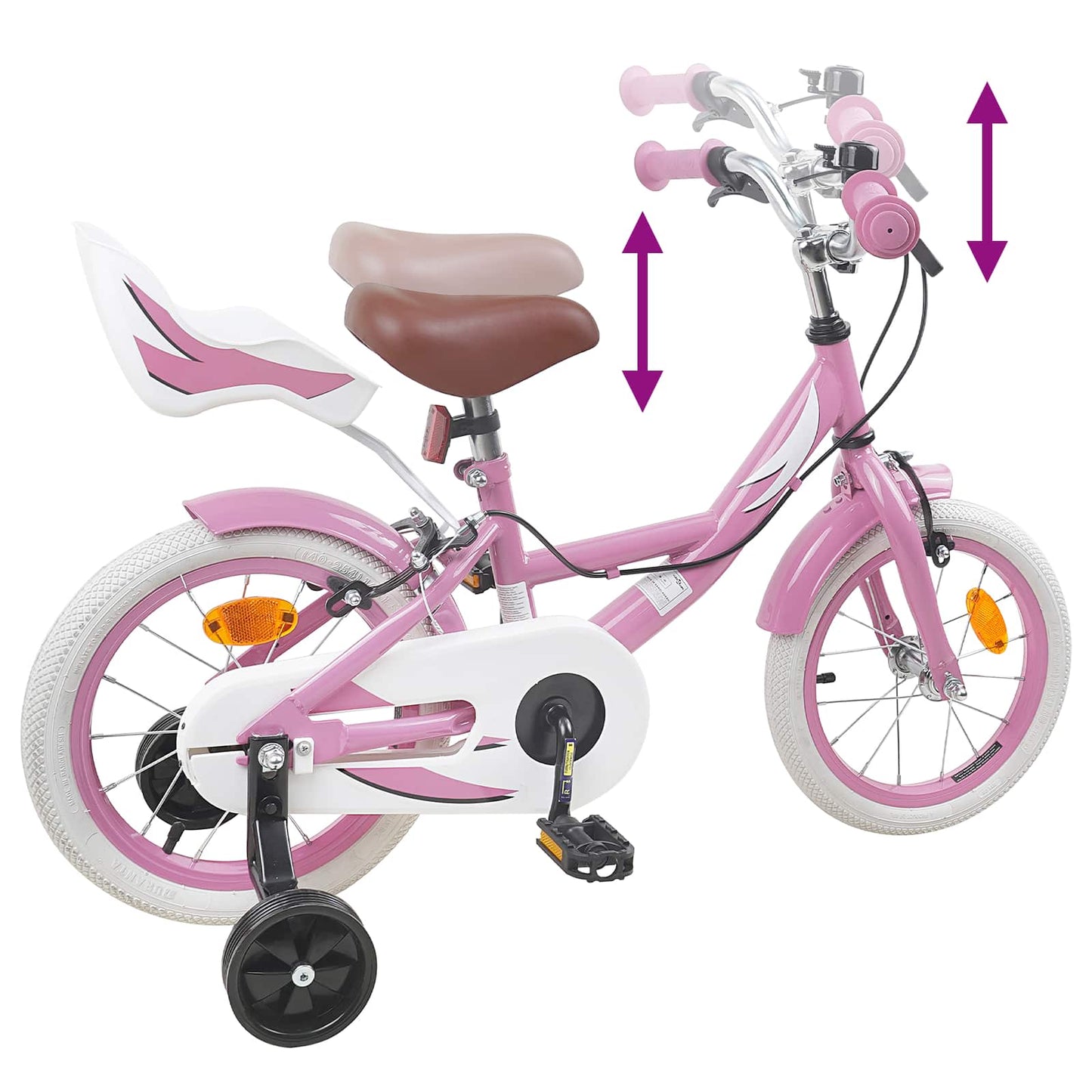 Kinderfahrrad 14 Zoll for 3-5 Years Old Hellrosa