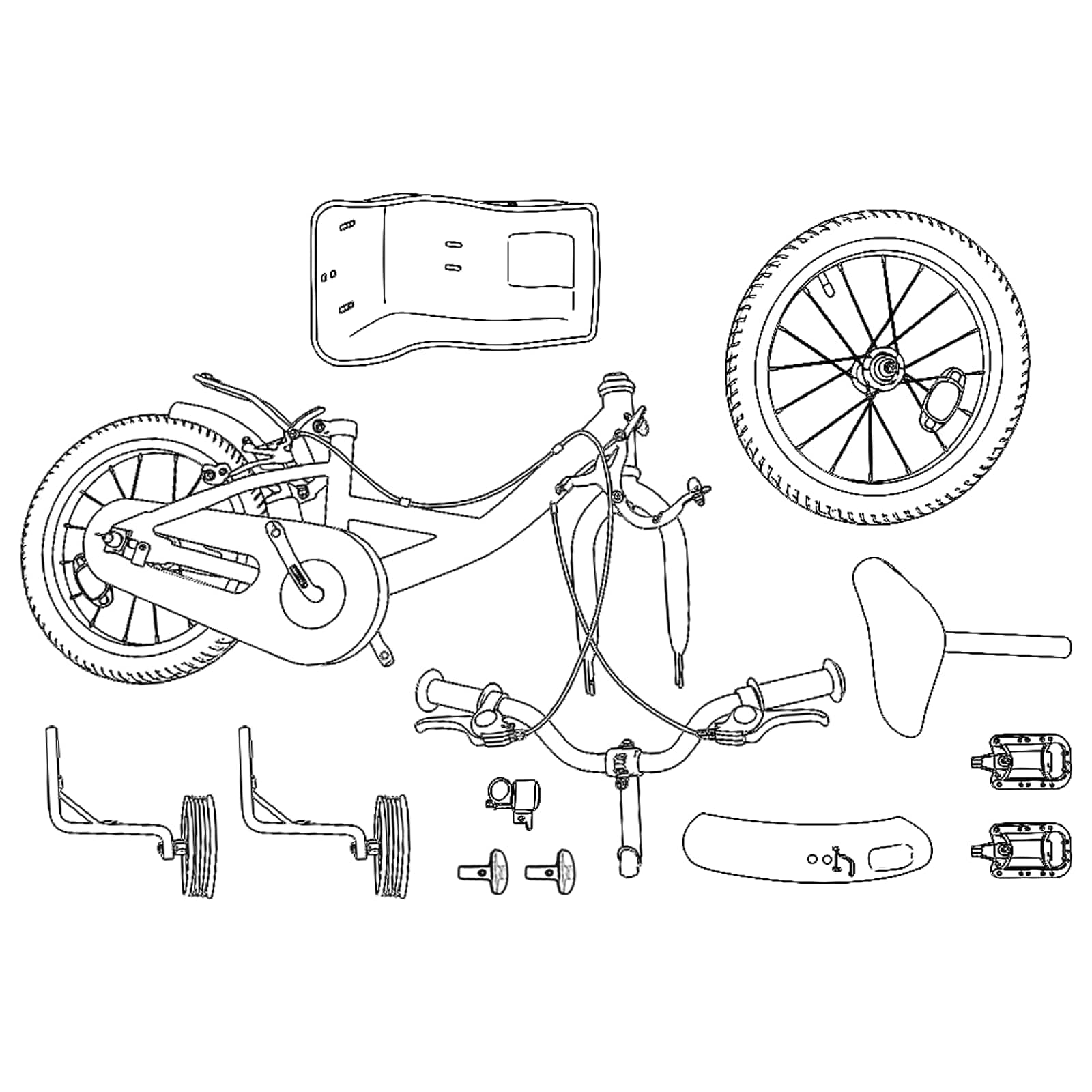 Kinderfahrrad 16 Zoll for 4-6 Years Old Weiß